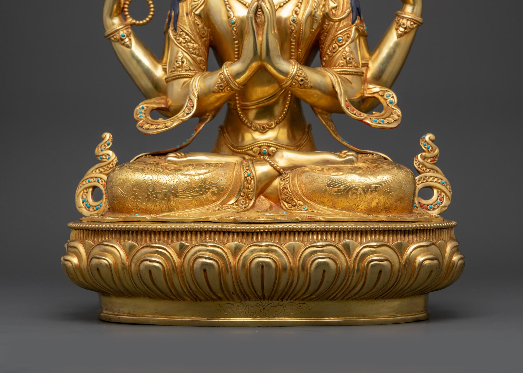 Deity of Infinite Compassion Chenrezig Statue | Nepalese Artwork