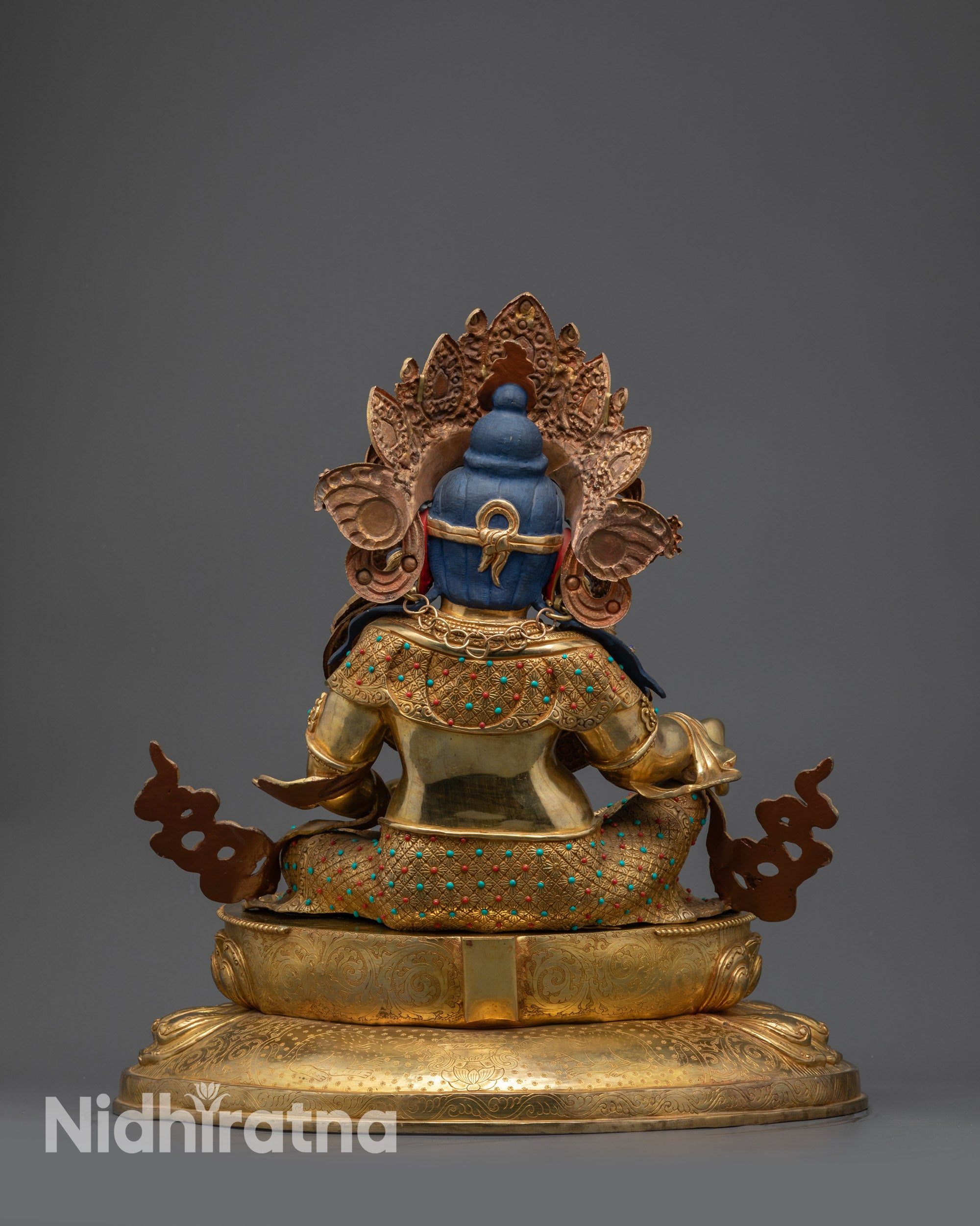 Crowned Dzambhala Statue for Prosperity | Himalayan God of Wealth Art