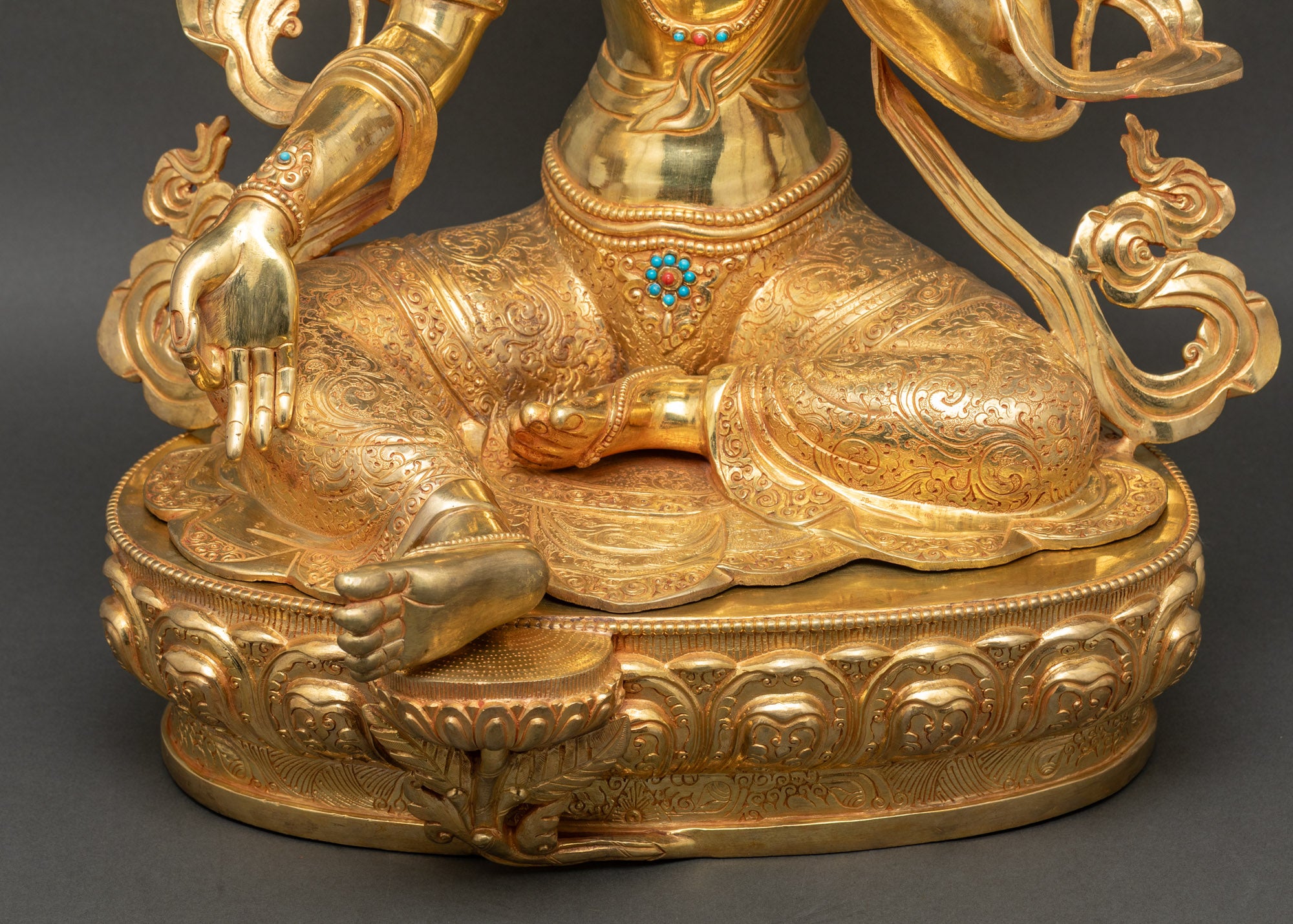 Sacred Green Tara Sculpture from Nepal | Traditional Nepalese Artwork