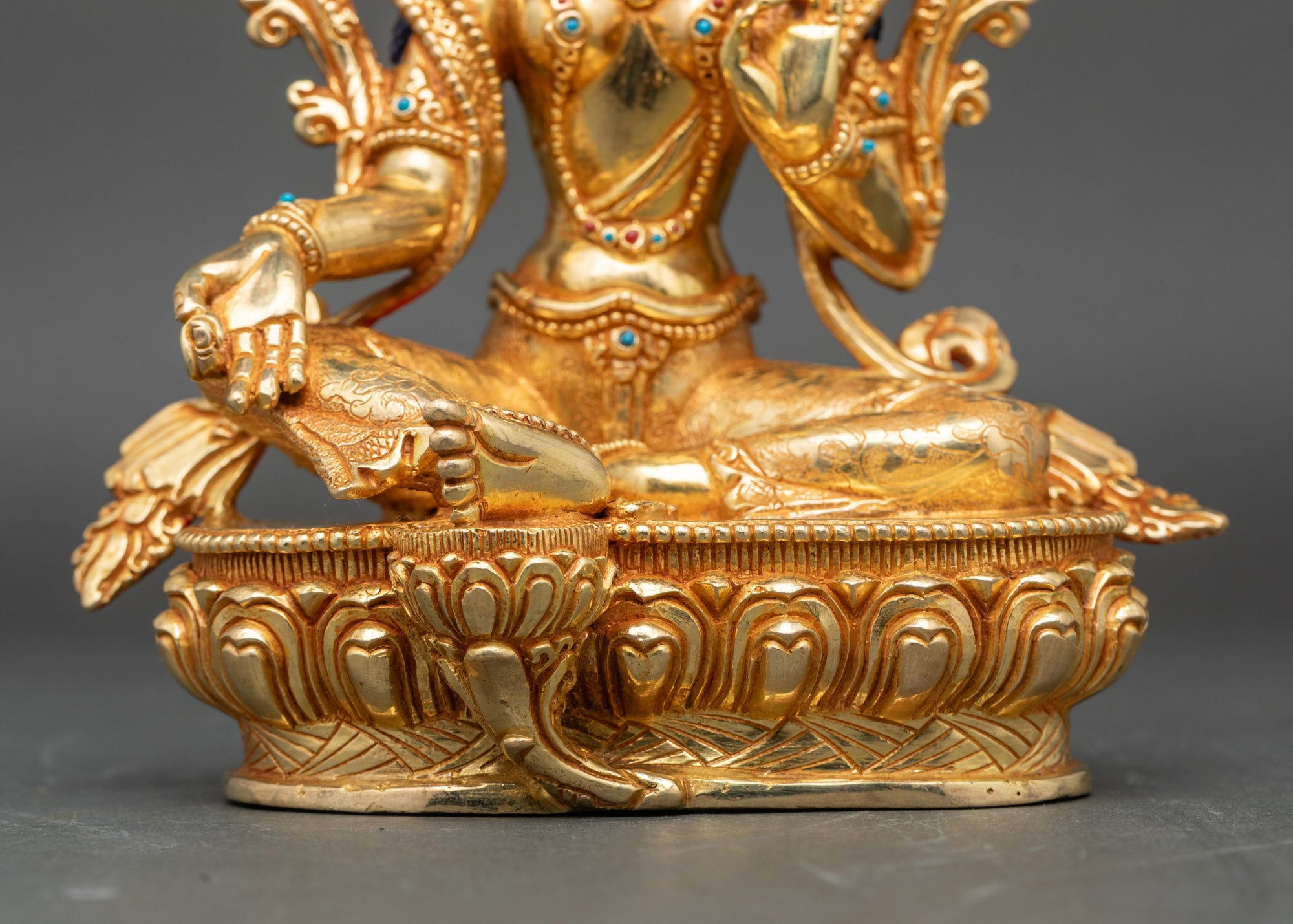 Handcrafted Green Tara Statue for Spiritual Growth and Inner Peace