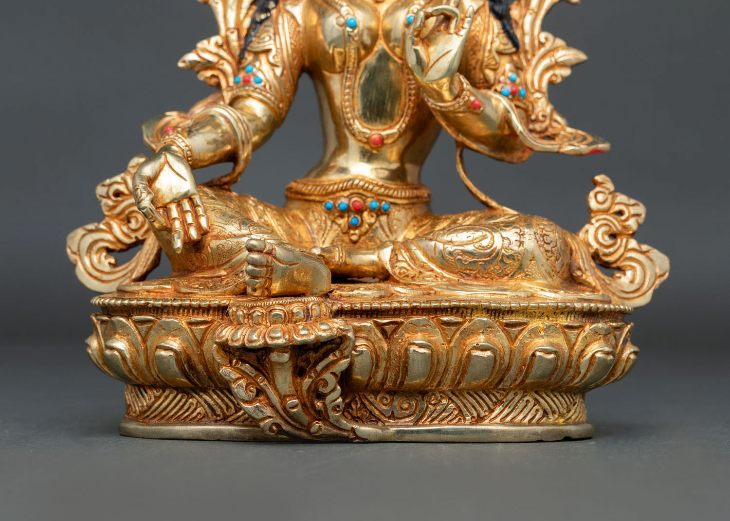 Green Tara Statue | Sacred Buddhist Deity Sculpture for Meditation