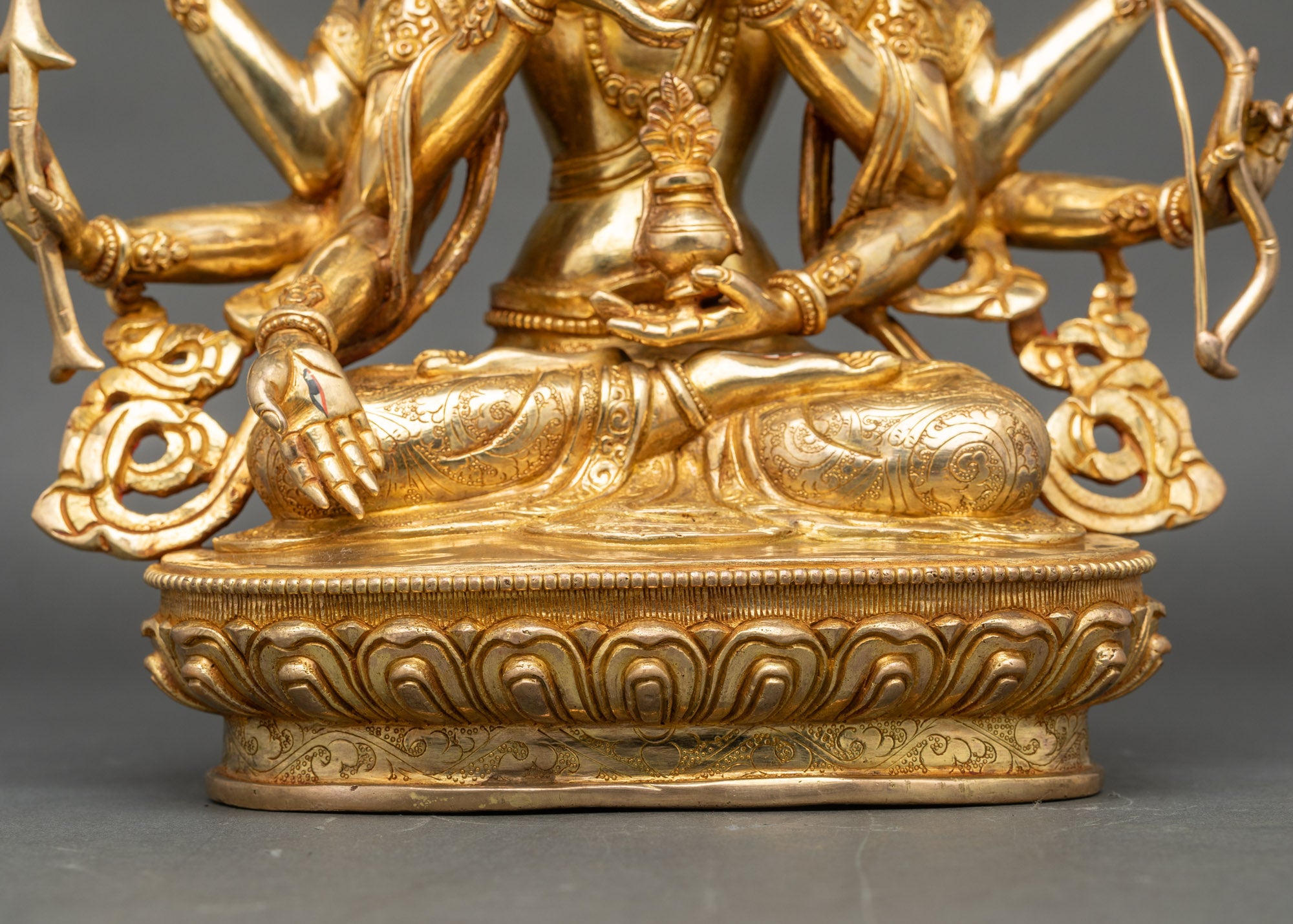 Namgyalma Sculpture | Three-Faced Longevity Deity for Blessings