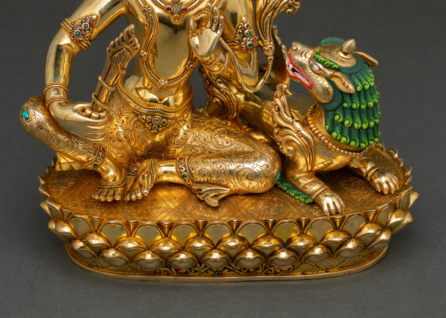 Premium Simhanada Manjushri Statue for Spiritual Practice