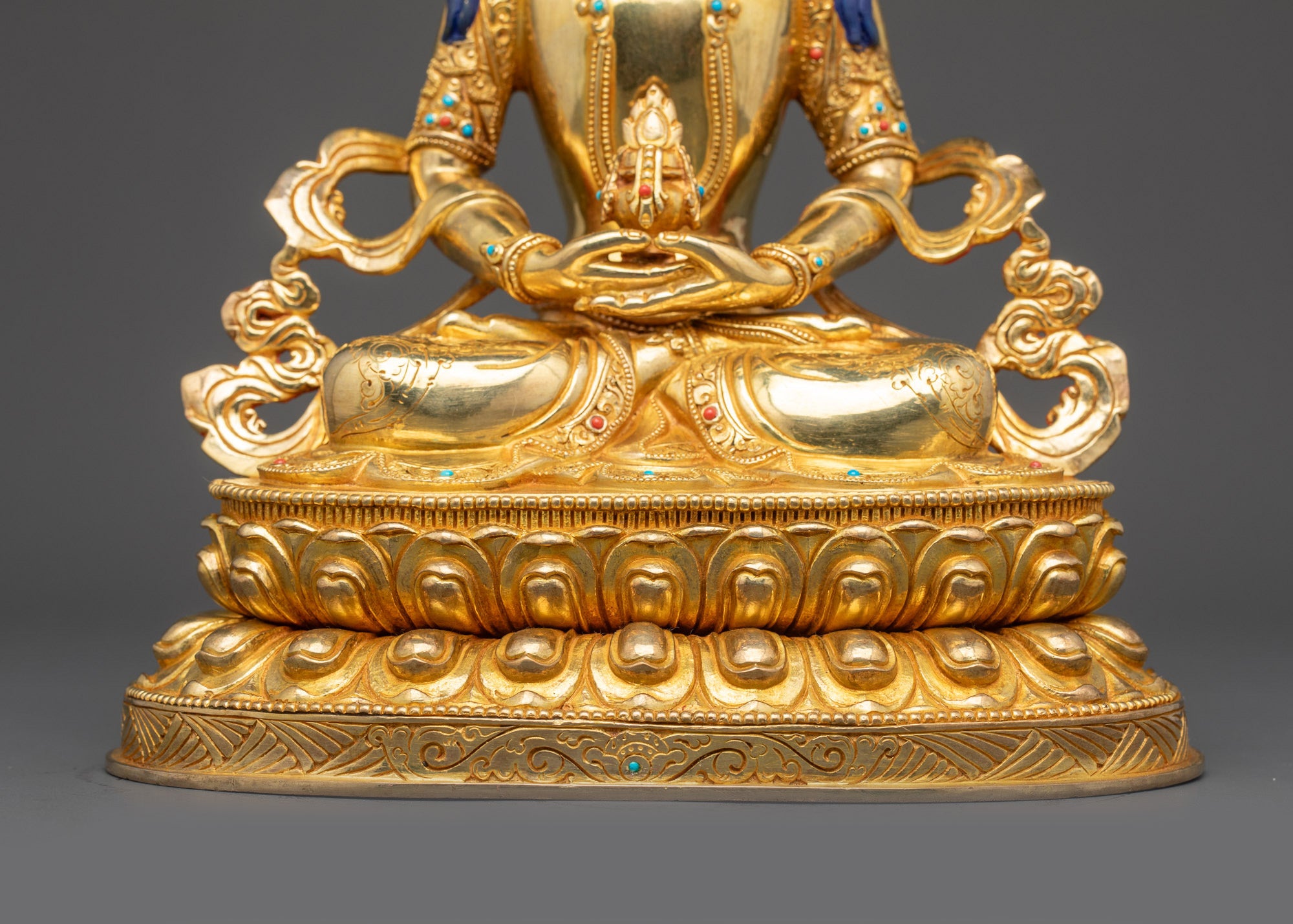 Golden Amitayus Sculpture | Authentic Buddha for Longevity & Blessings