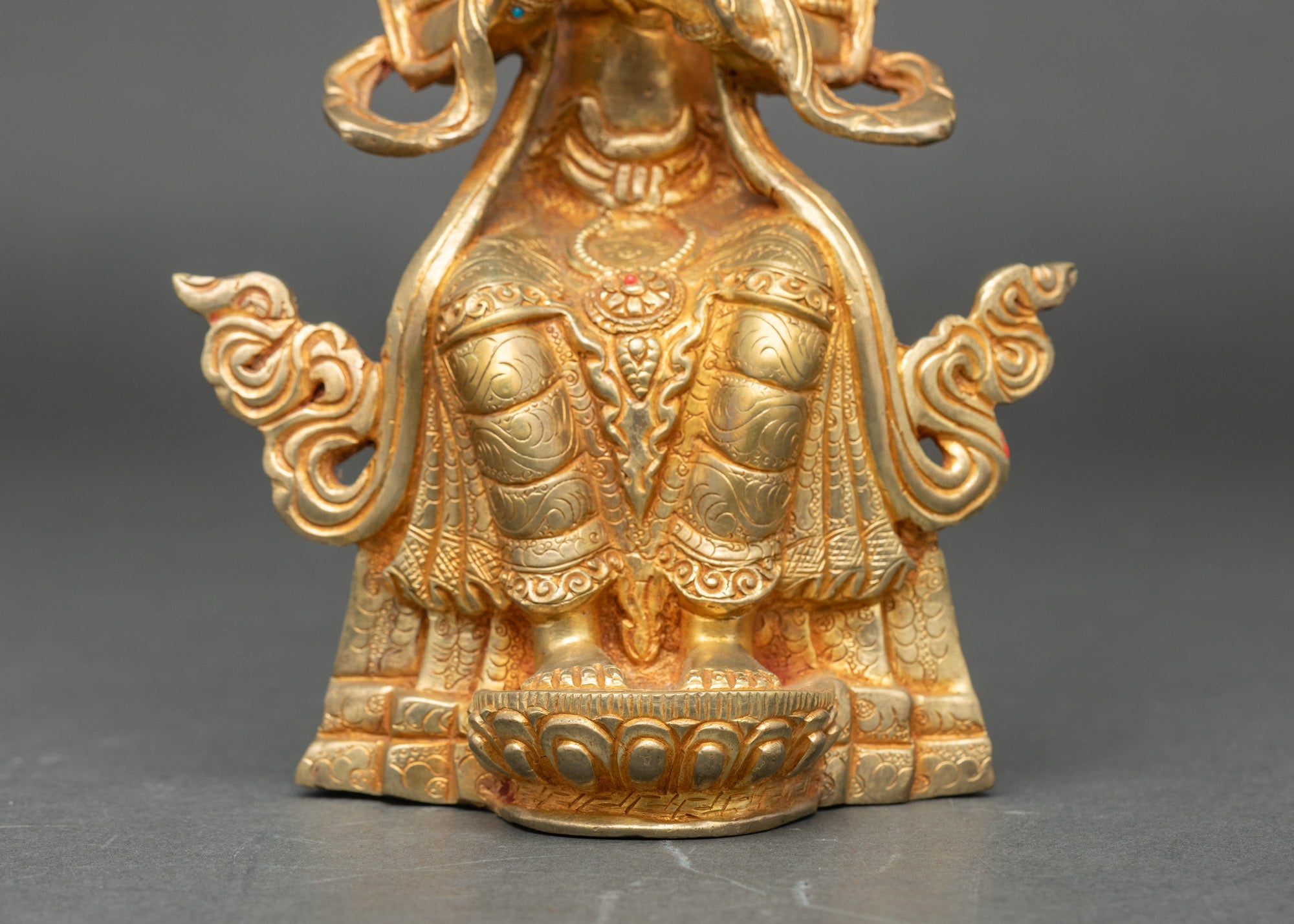 Maitreya Buddha – Serene 24k Gold Gilded Tibetan Sculpture