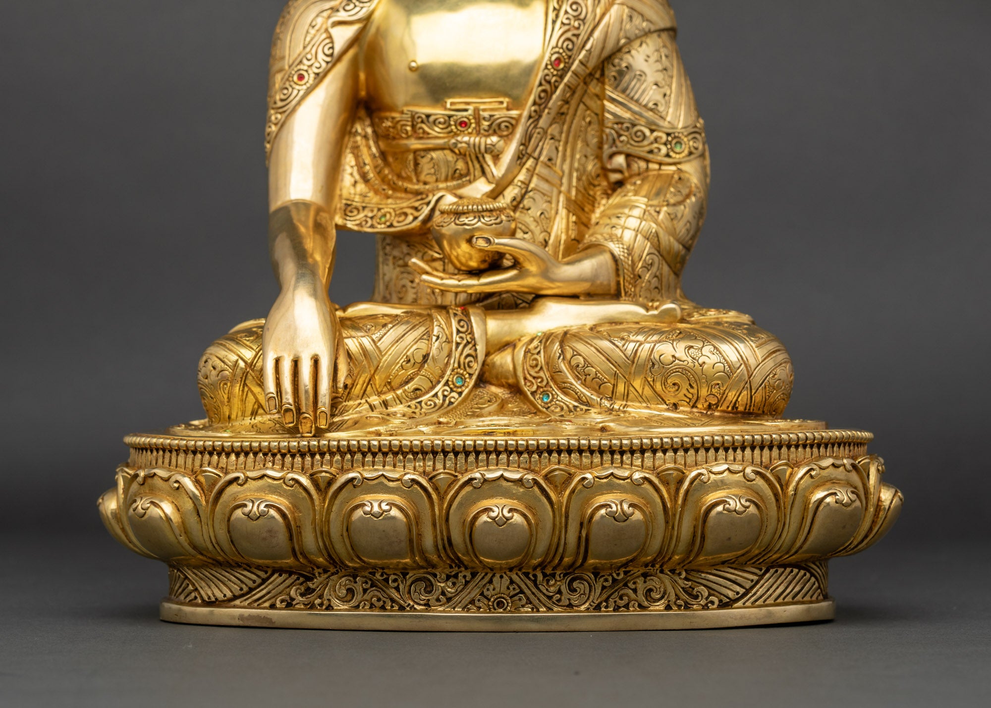 Three Buddha Statue Set | Gold Fire-Gilded Copper Sculpture Collection