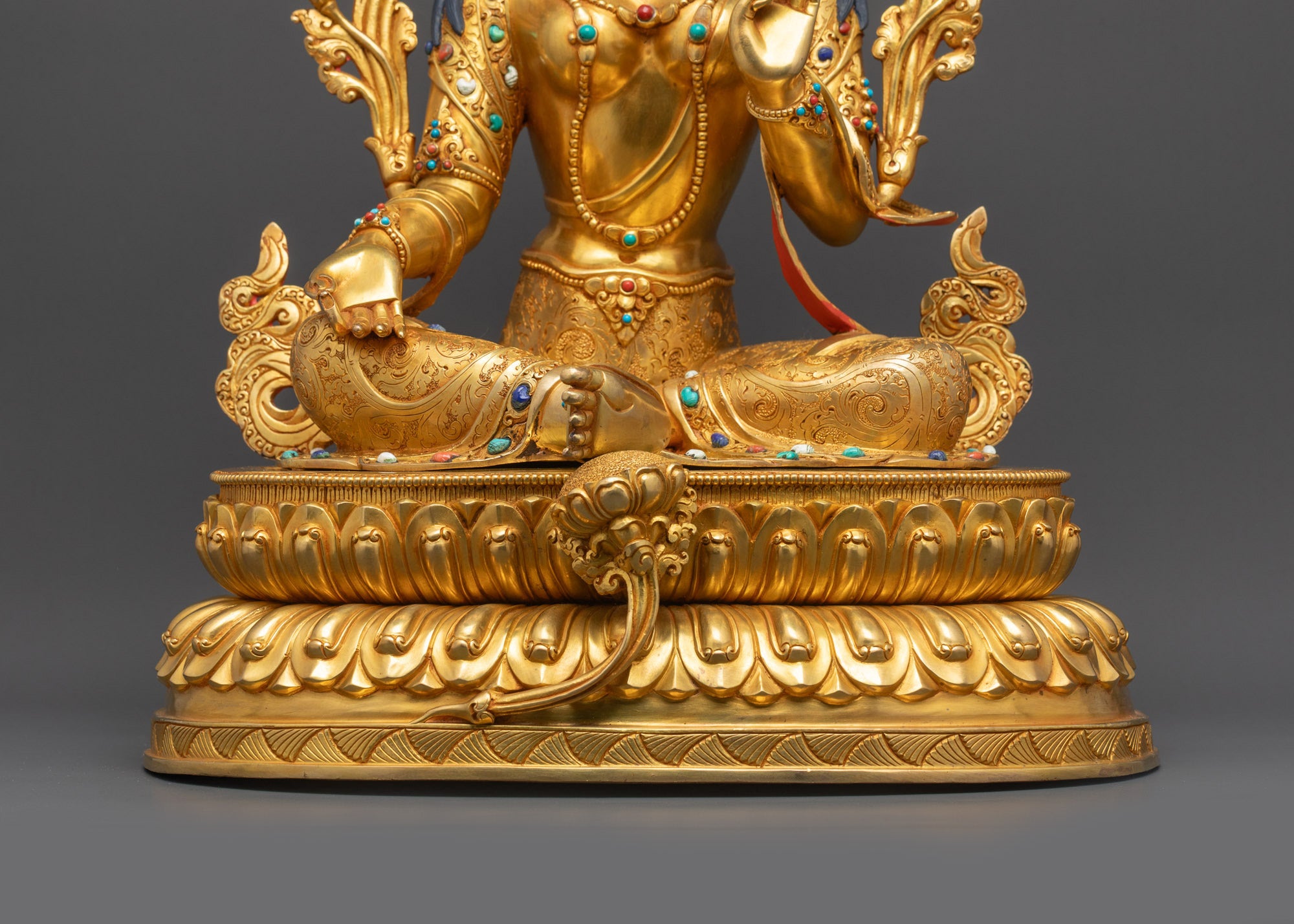 Handmade Green Tara Statue | Exquisite Handcrafted Tibetan Tara Sculpture