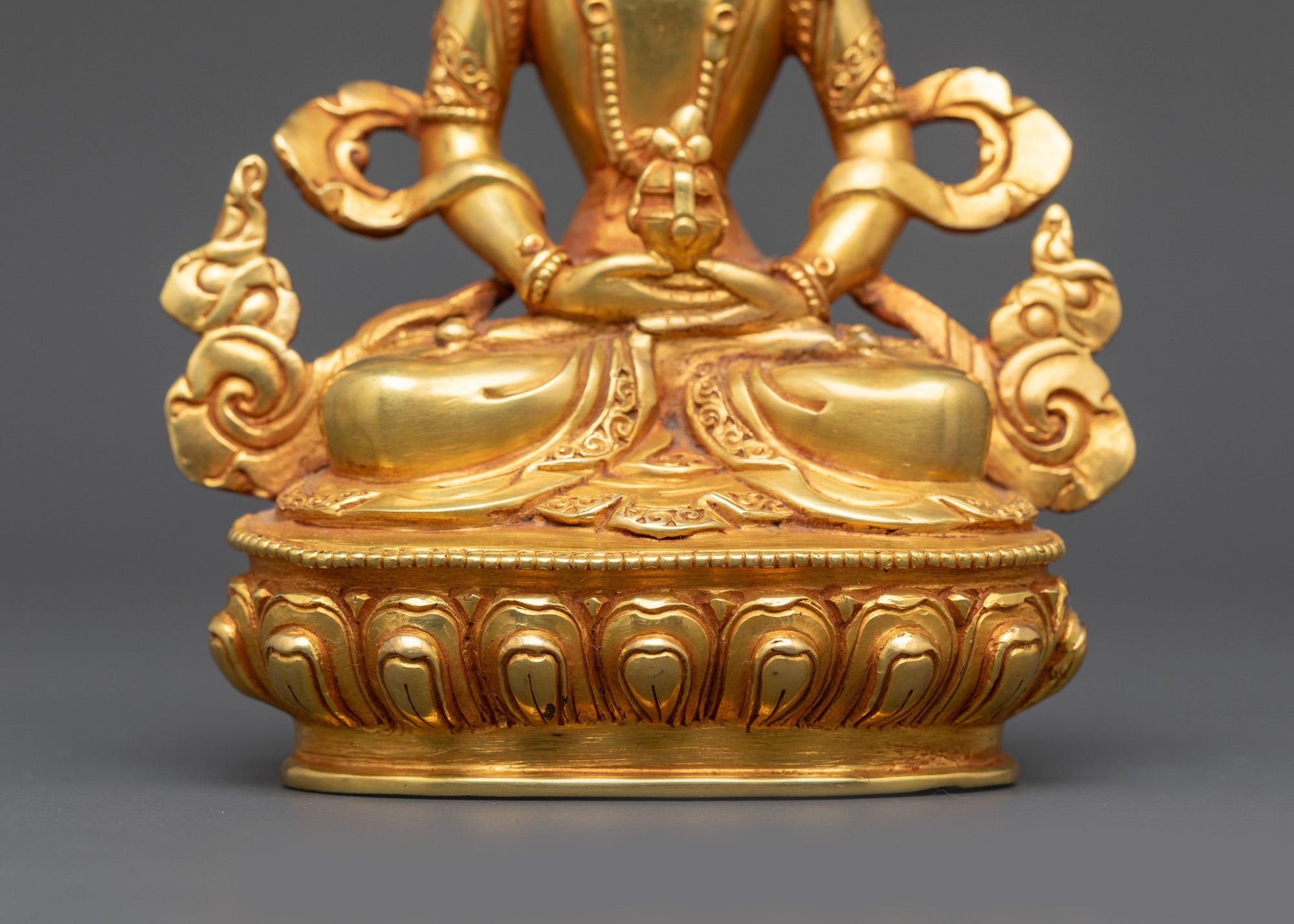Tibetan Amitayus Statue | 24K Gold-Gilded Buddha for Longevity