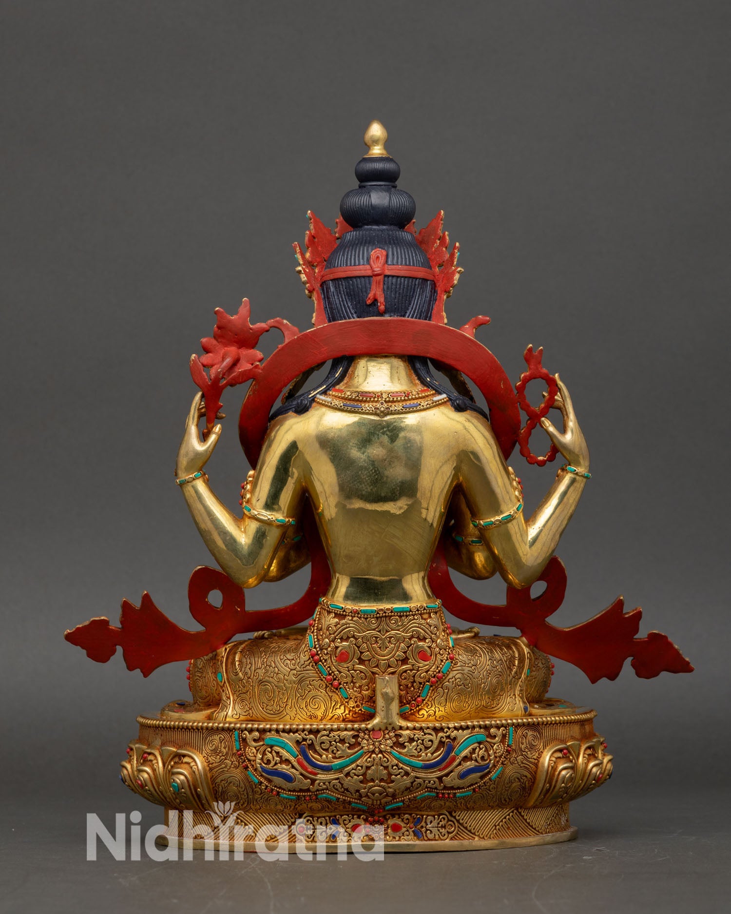 Spiritual Avalokiteshvara Statue – Four-Armed Bodhisattva Figurine