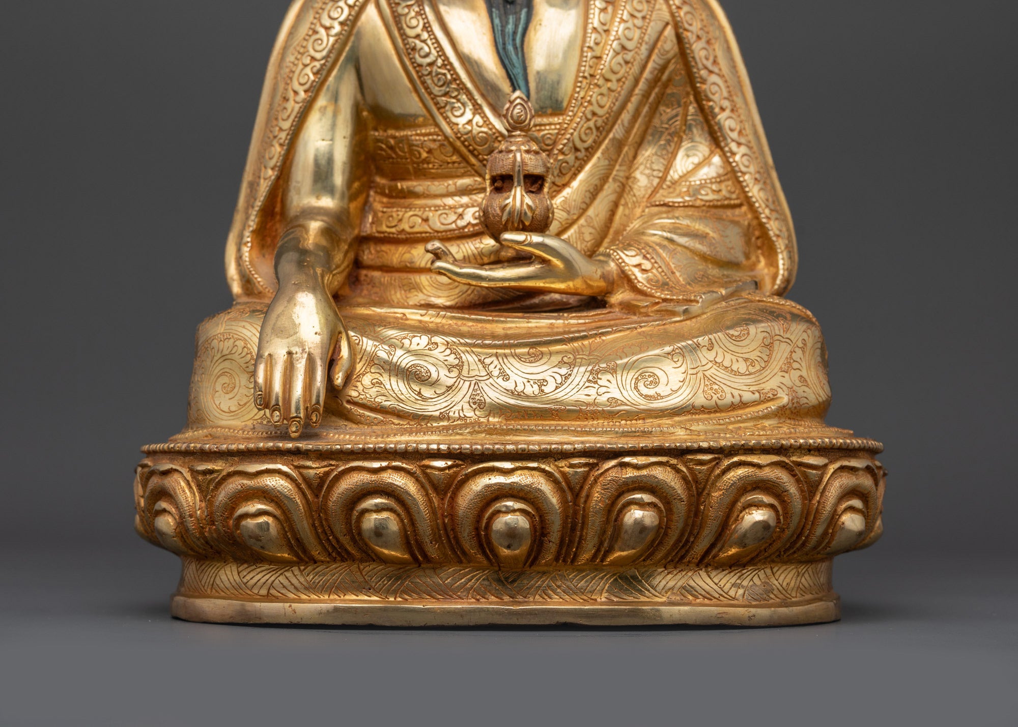 Handcrafted Guru Shapdum Statue | Himalayan Buddhist Lama Sculpture