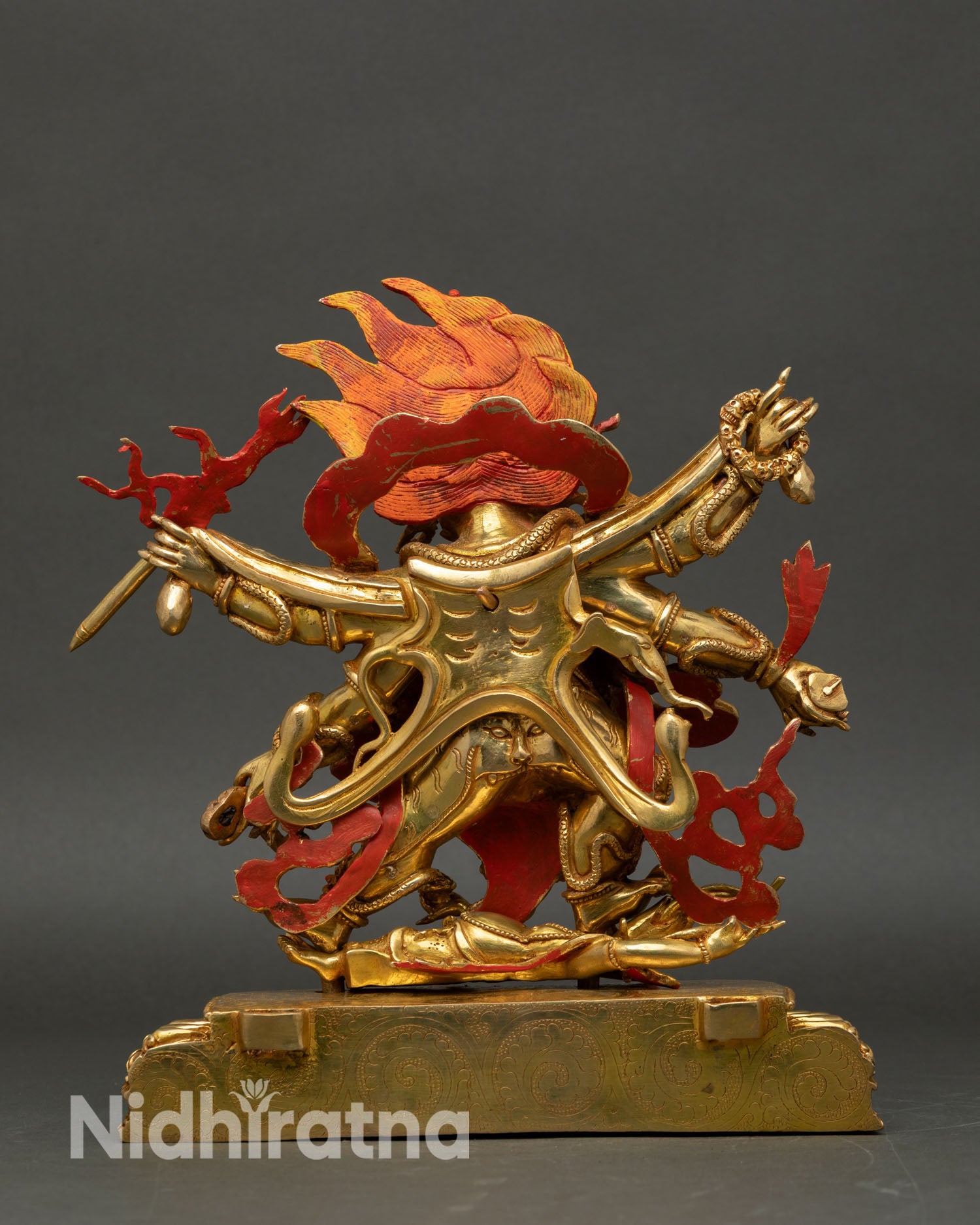 Six-Armed Mahakala Statue | Handicrafted Nepalese Sculpture