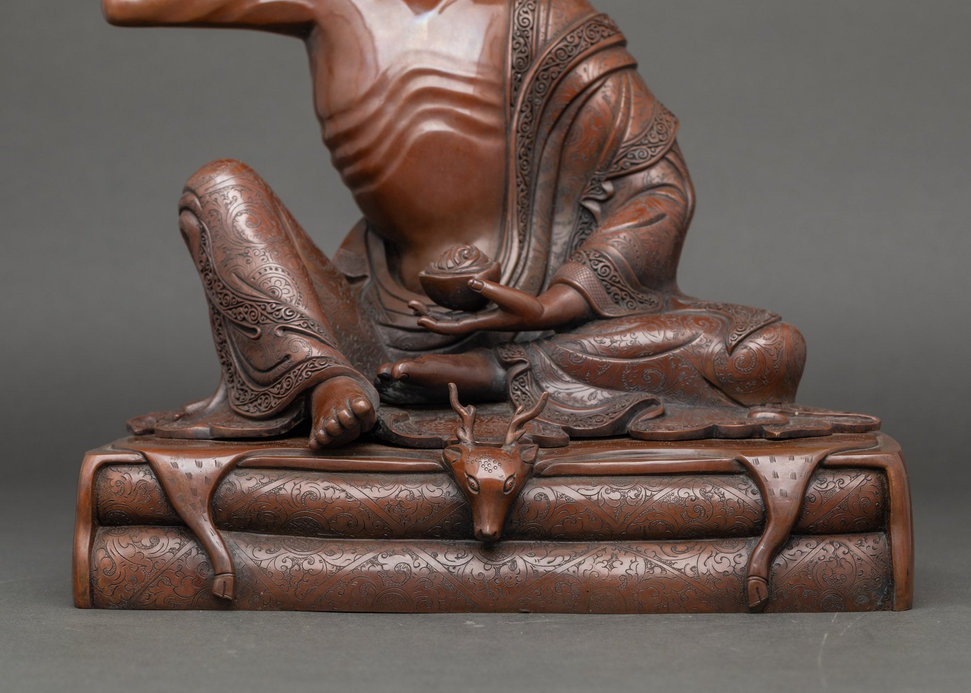 Oxidized Milarepa Statue - Inspiration for Meditation Practice