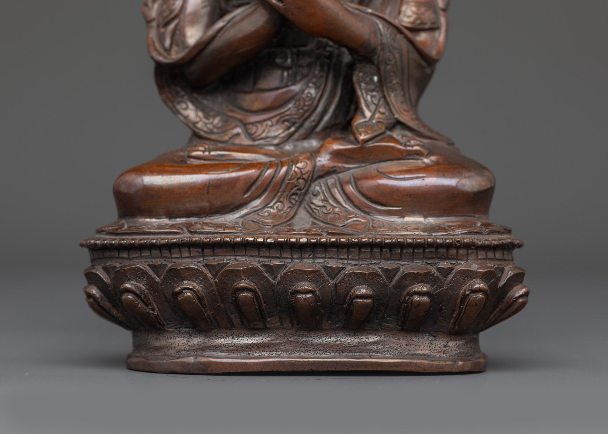 Sacred Je Tsongkhapa Statue | Oxidized Copper Buddhist Guru from Nepal