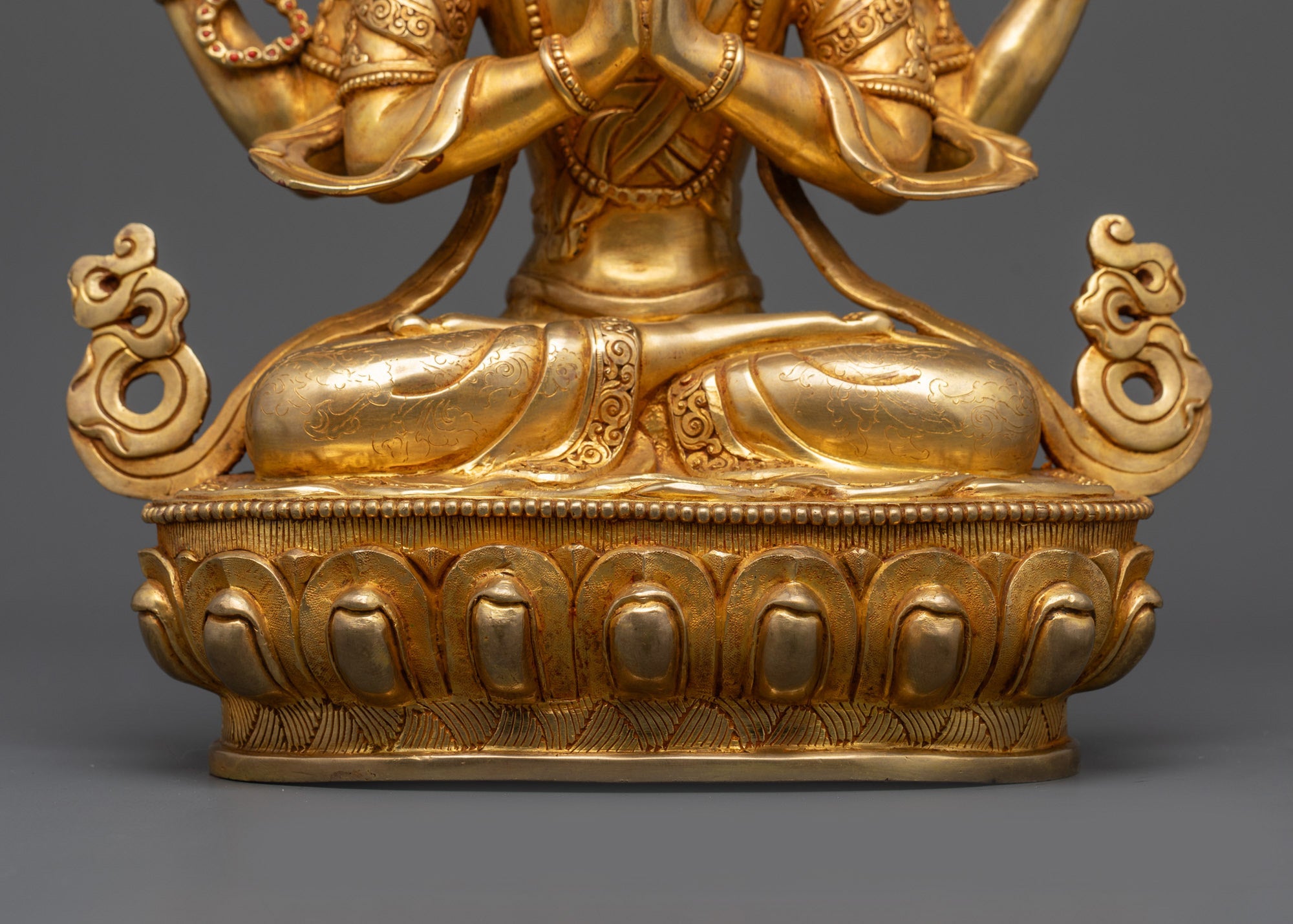 Tibetan four-Armed Buddhist Chenrezig Statue | Avalokiteshvara Sculpture