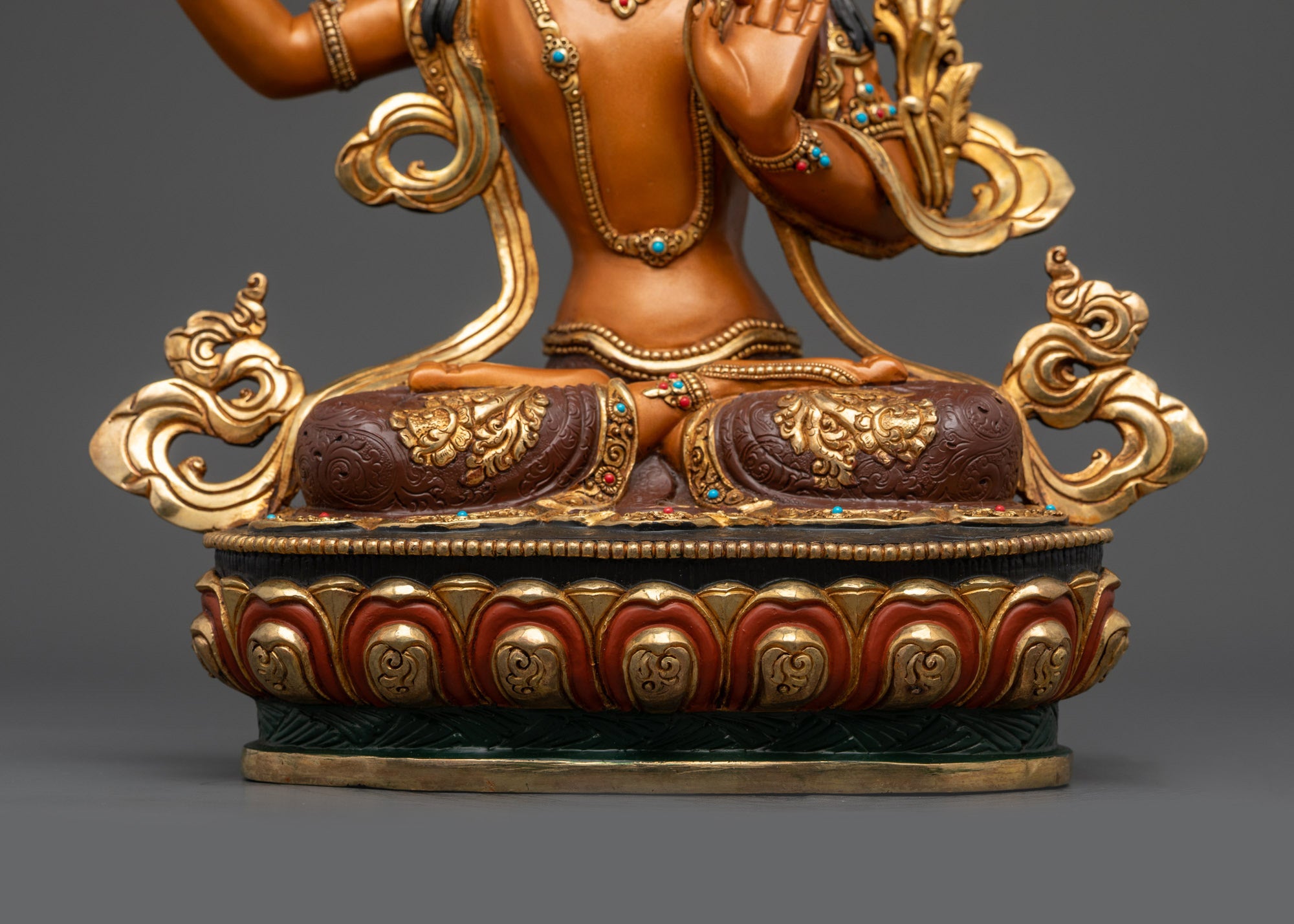 Radiant Manjushri Statue | Hand-Painted Buddhist Decor from Nepal