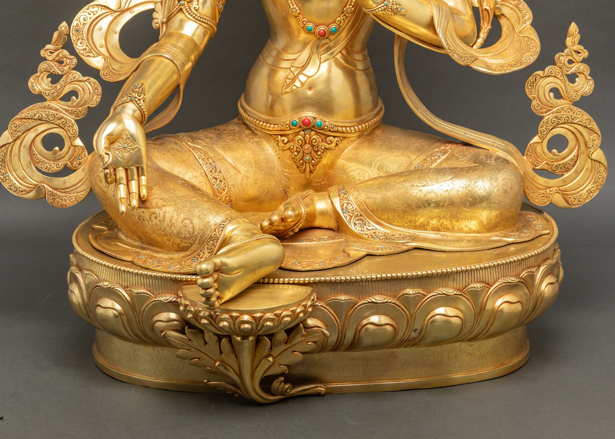 Large Green Tara Statue | High-Quality Buddhist Sculpture from Nepal