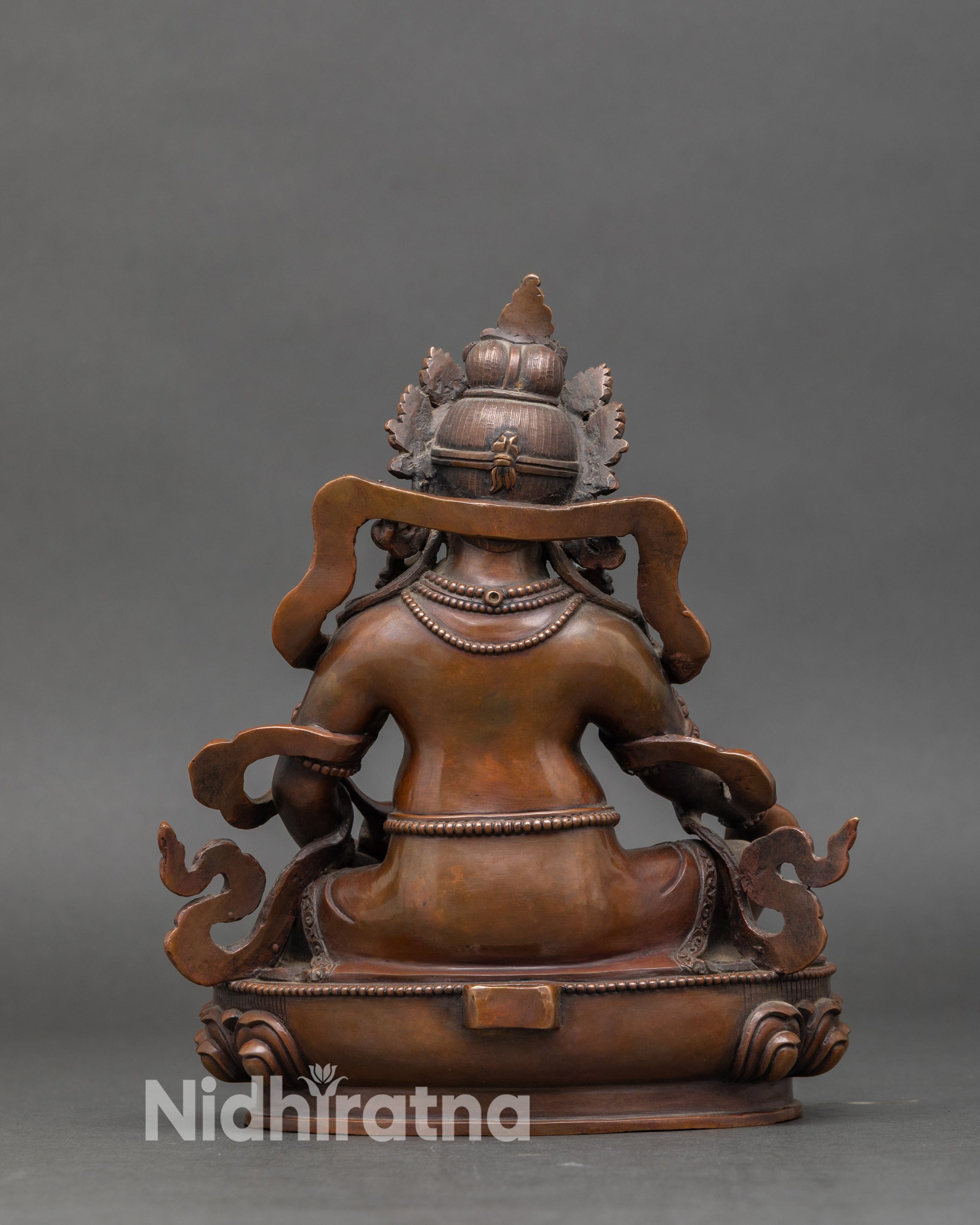 Dzambhala Altar Figurine | Traditional Himalayan Copper and Oxidized statue