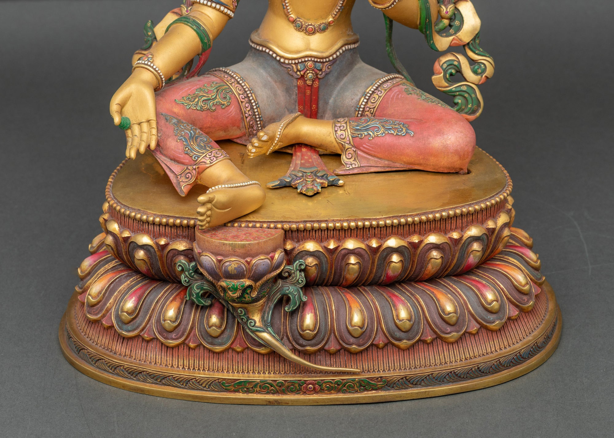 Green Tara Figurine | Lost-Wax Casted Copper Statue from Nepal