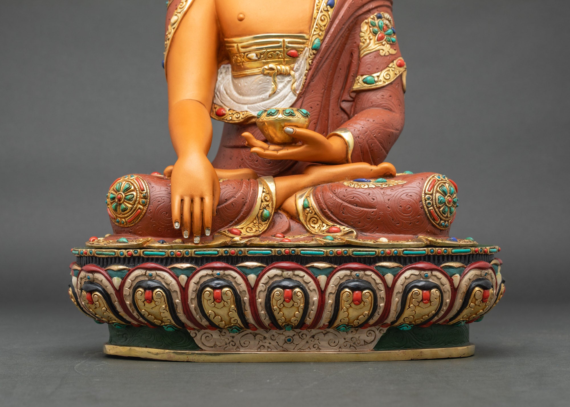 Yellow Buddha Statue | Spiritual Meditation Figurine from Nepal
