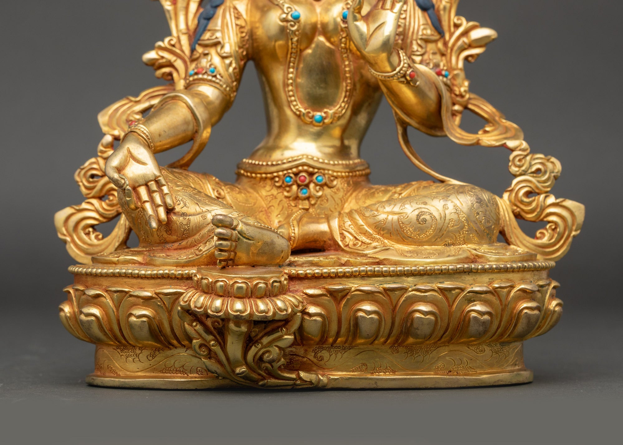 Green Tara Meditation Figurine | Compassionate Nepalese Artwork