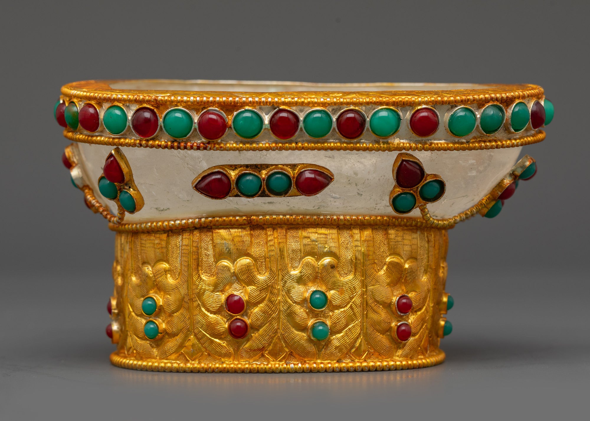 Tibetan Kapala | Gold-Plated Ritual Skull Bowl for Tantric Offerings