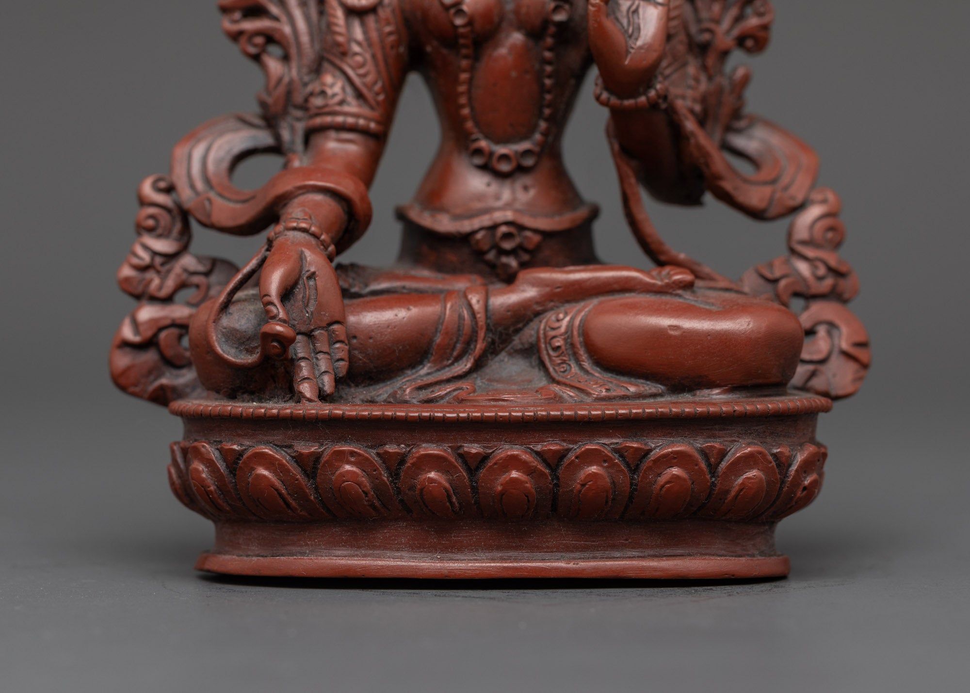 Oxidized White Tara Meditation Sculpture | Traditional Himalayan Art