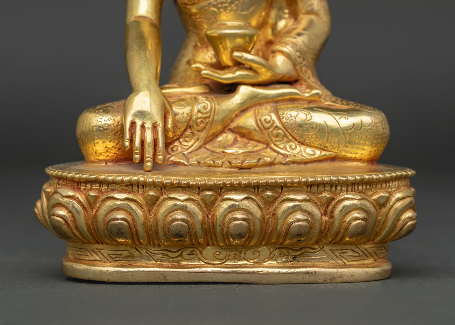 Shakyamuni Buddha Statue | Handmade Copper Tibetan Sculpture with Gold Details