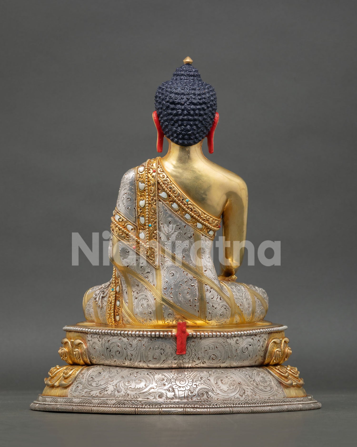 Shakyamuni Buddha Statue with Ornate Halo | Buddhist Art