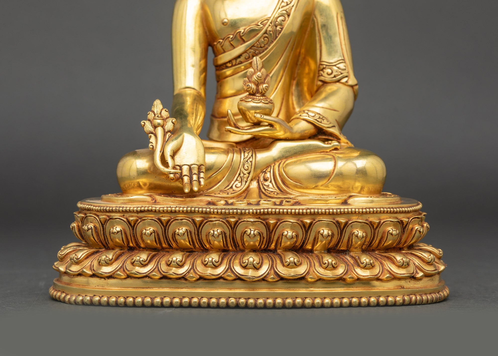 Premium Medicine Buddha Statue | 24K Gold Fire-Gilded Nepalese Figurine