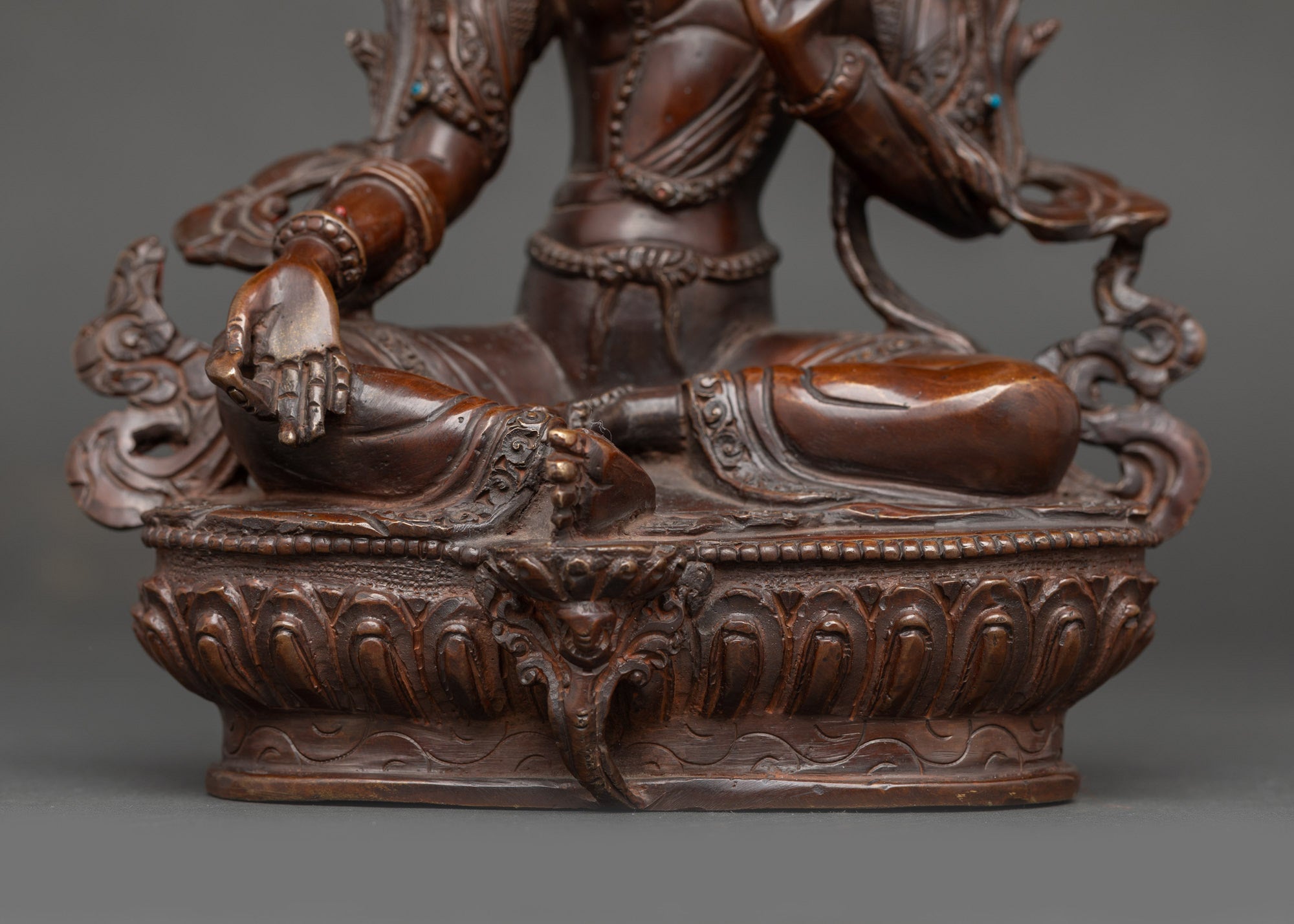 Oxidized Statue of Green Tara for Spiritual Blessing