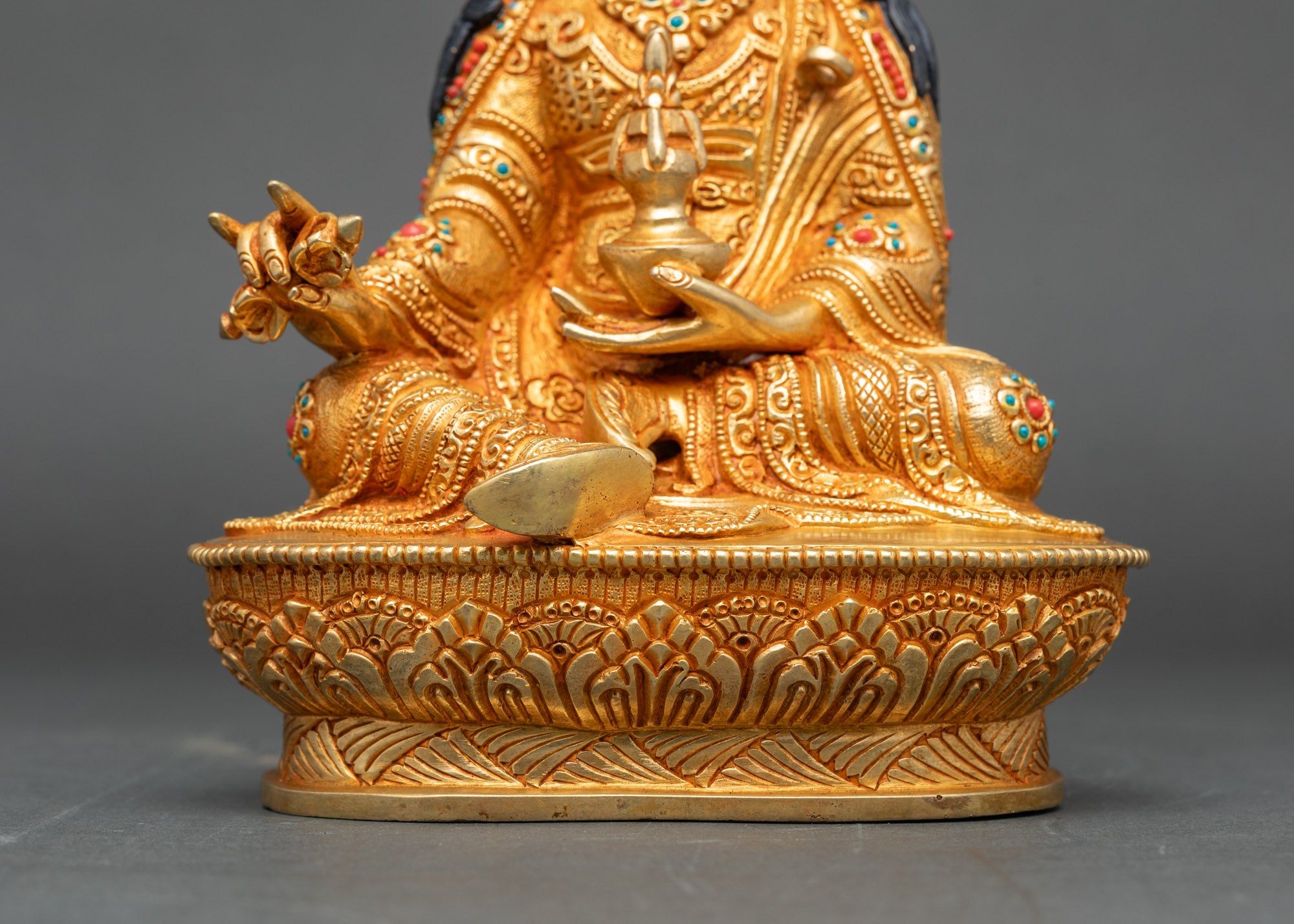 Guru Rinpoche Statue | Nepalese Artisan Copper and Gold Sculpture