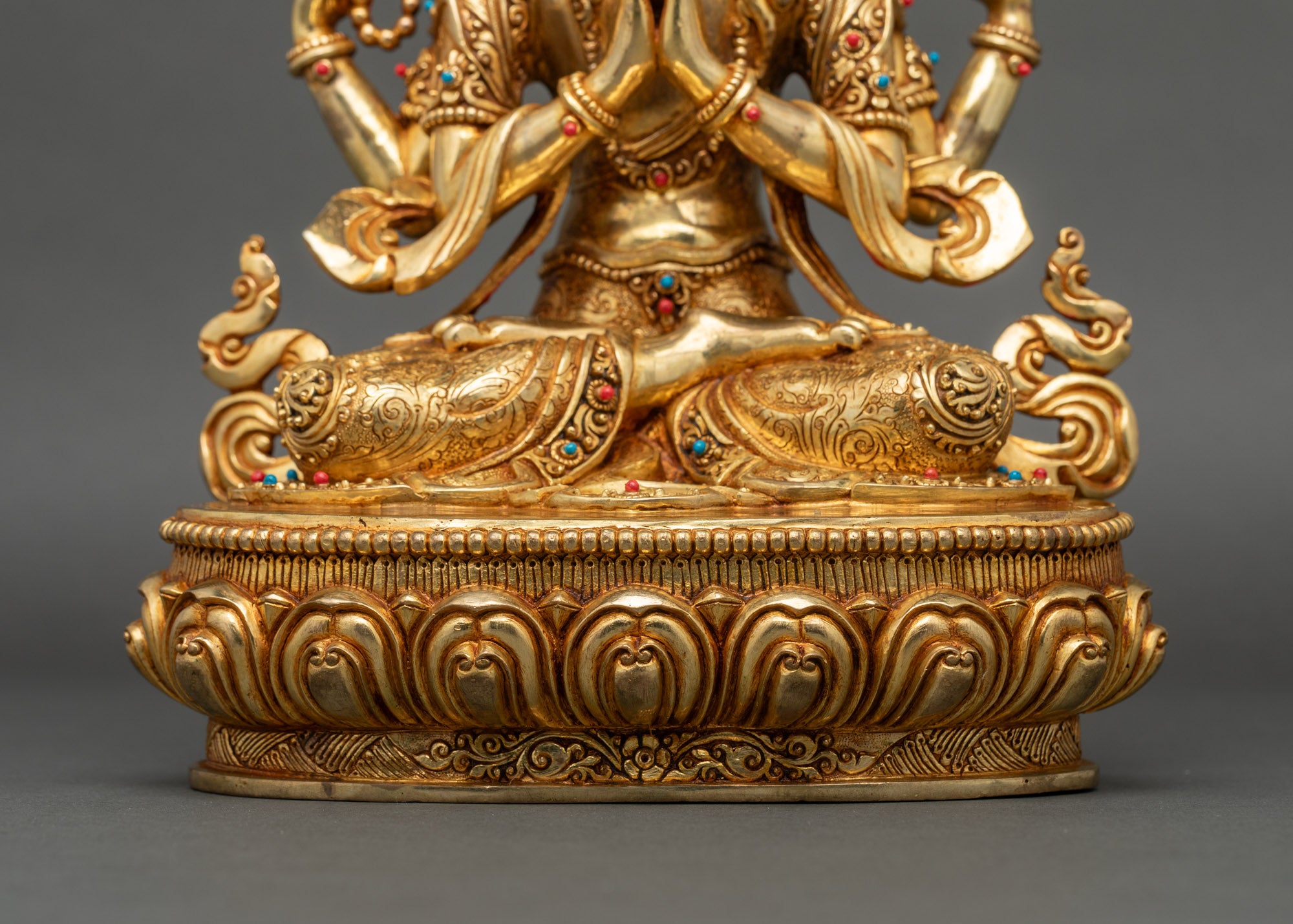 Chenrezig Statue | 24K Gold-Gilded Avalokiteshvara Sculpture