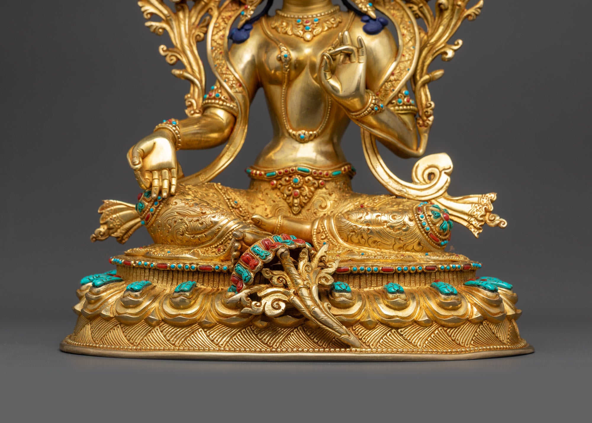 Authentic Nepalese Green Tara Sculpture | Lost-Wax Casted Artistry