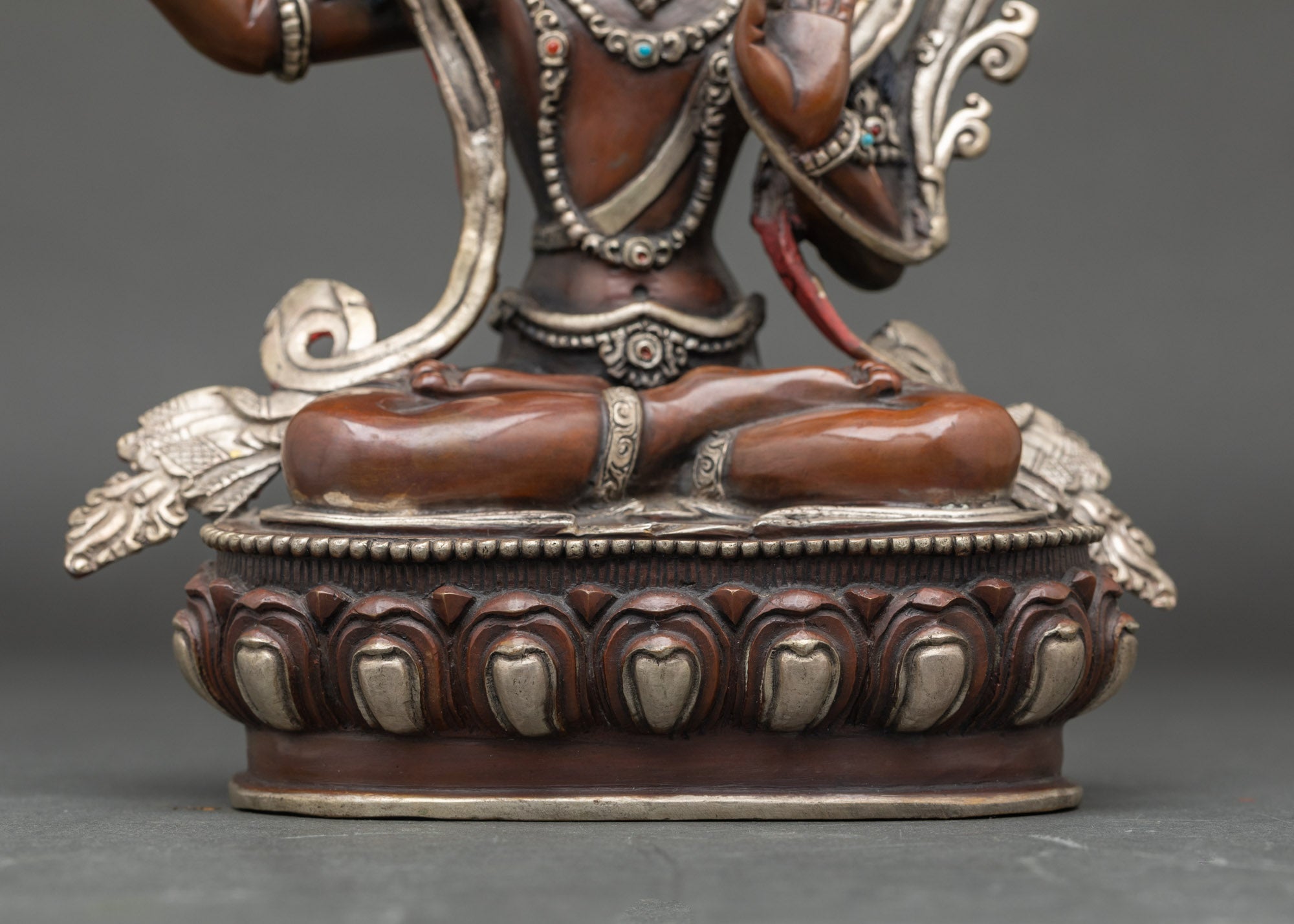 Manjushri Statue | Nepalese Bodhisattva of Wisdom Copper Sculpture