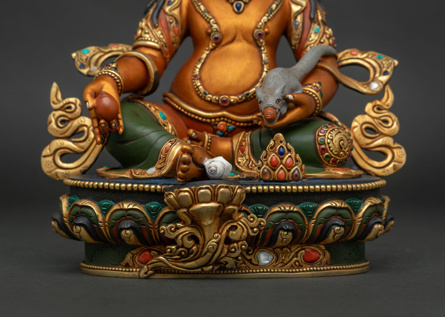 Adorable Gold Dzambhala Statue | Hand-Painted Buddhist Icon