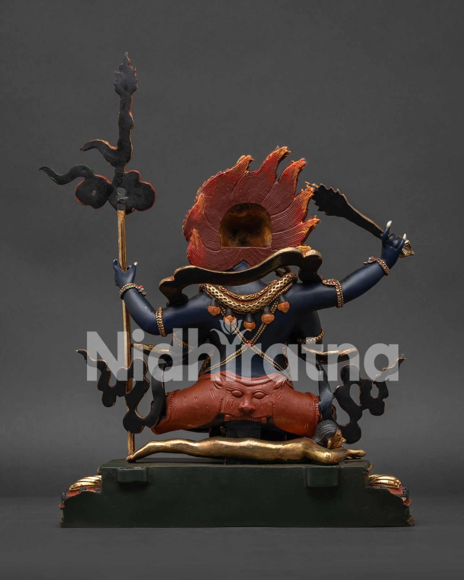 Four Armed Mahakala Statue | Buddhist Dharma Guardian Sculpture