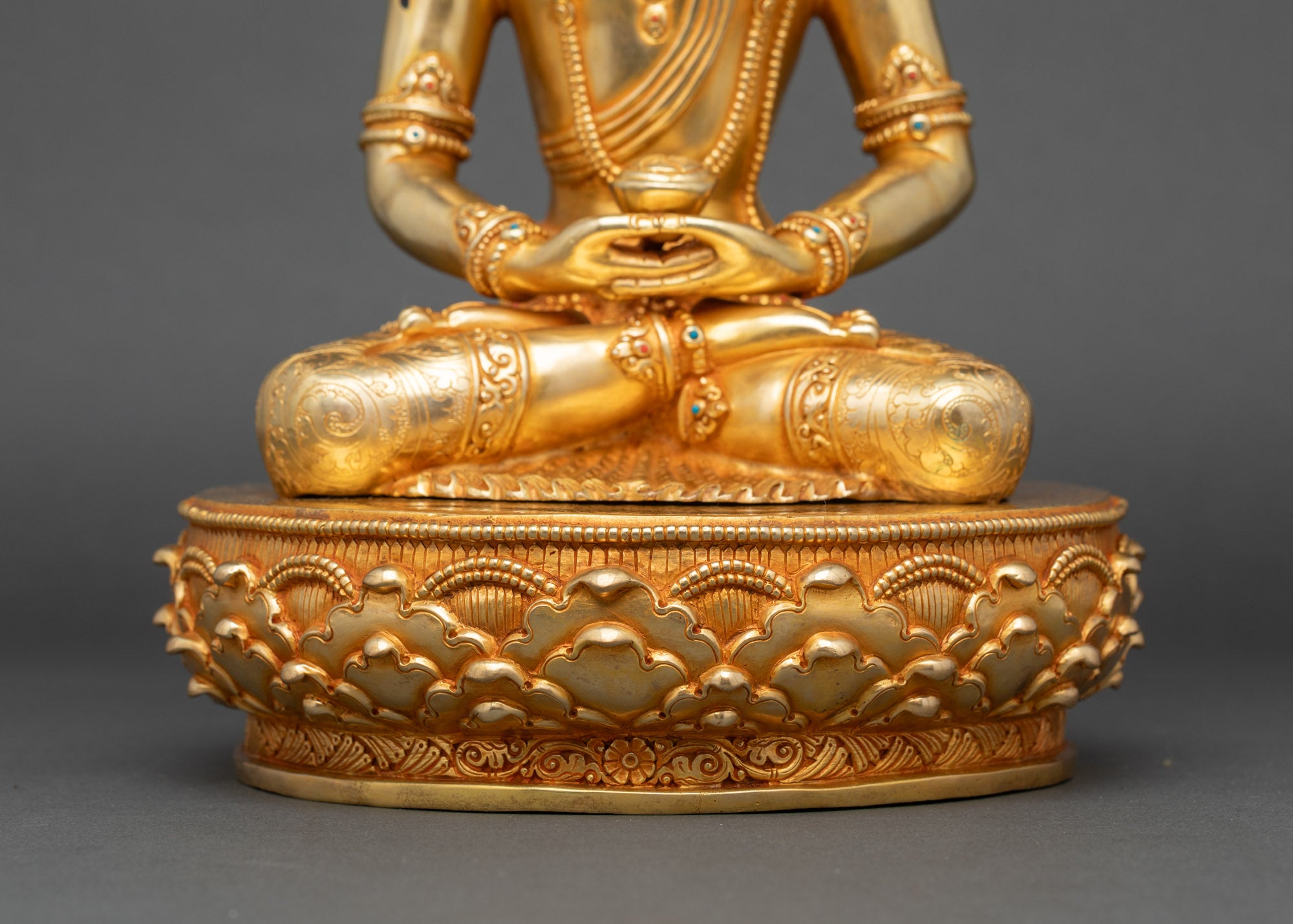 Amitabha Buddha Crowned Form Statue | Himalayan Devotional Art