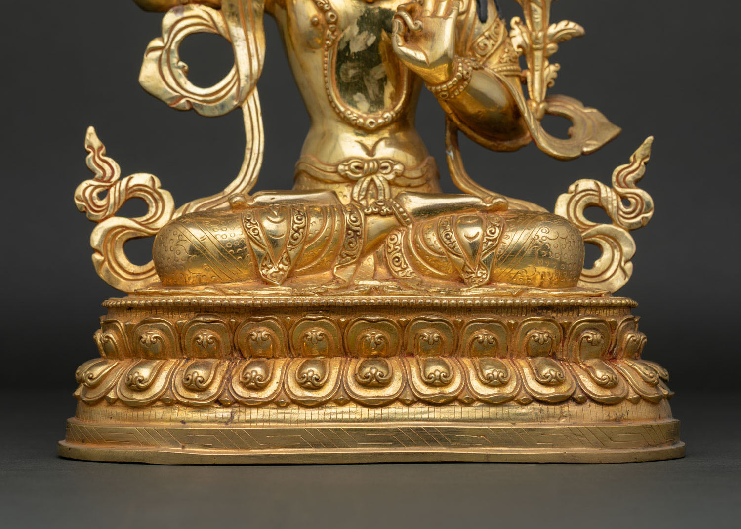 Manjushri Statue | Copper Buddhist Sculpture with Gold Gilding