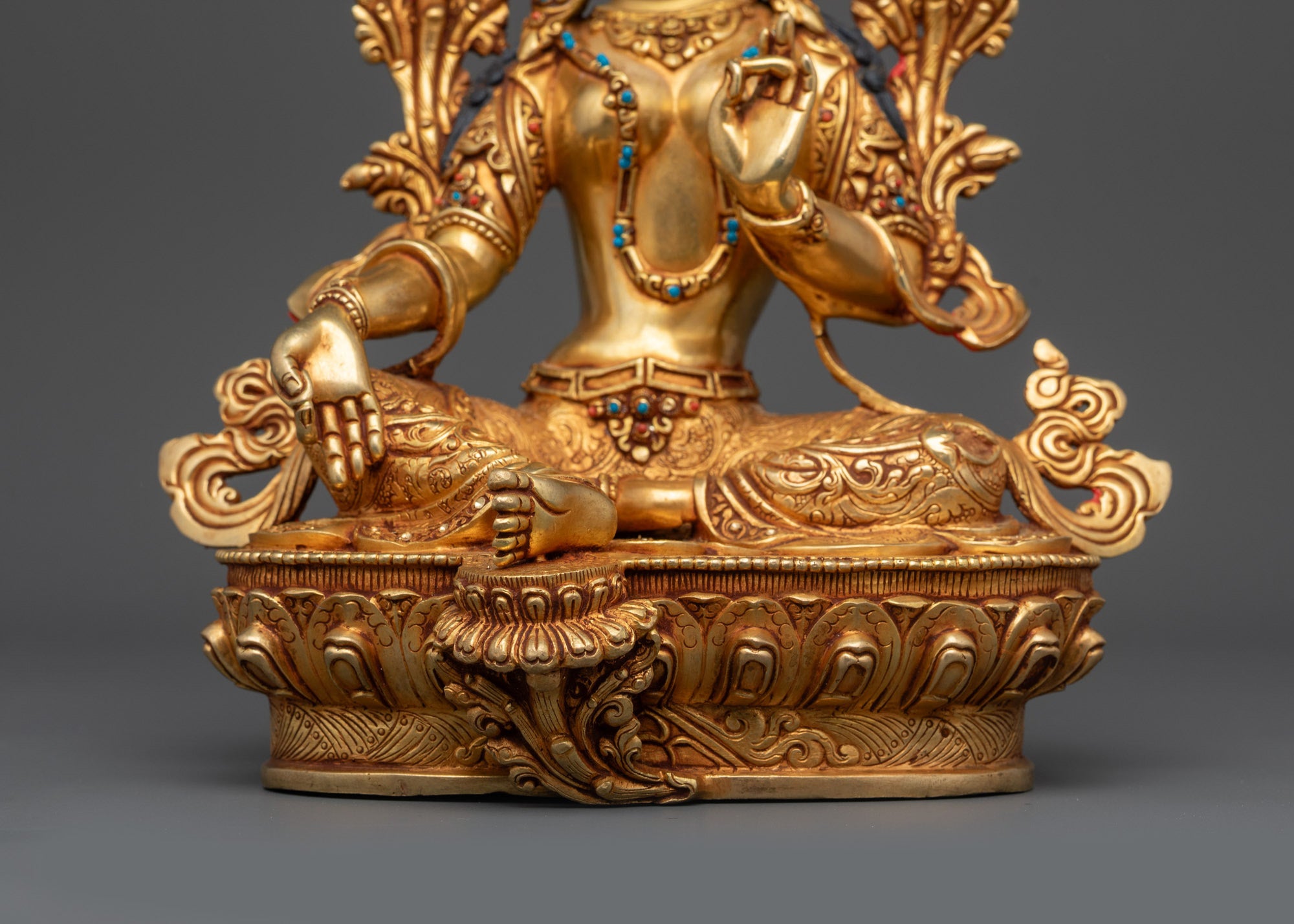 Nepalese Green Tara Sculpture | Buddhist Goddess of Altar & Meditation