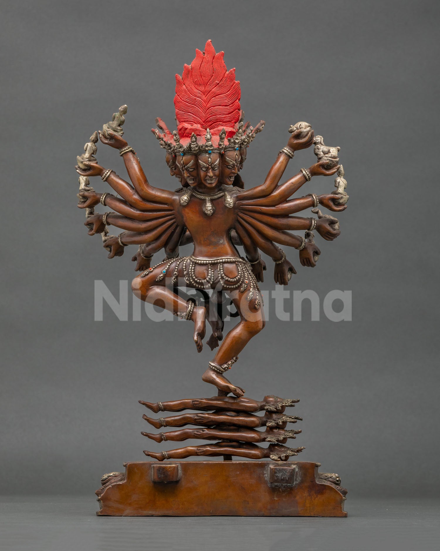 Large Oxidized Hevajra Statue | Tibetan Buddhist Artwork