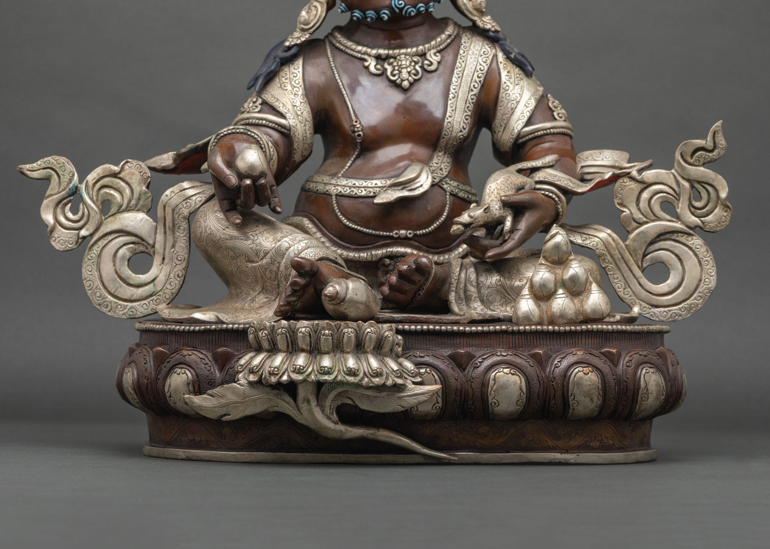 Lord Dzambhala – Oxidized Copper Statue of Wealth Guardian