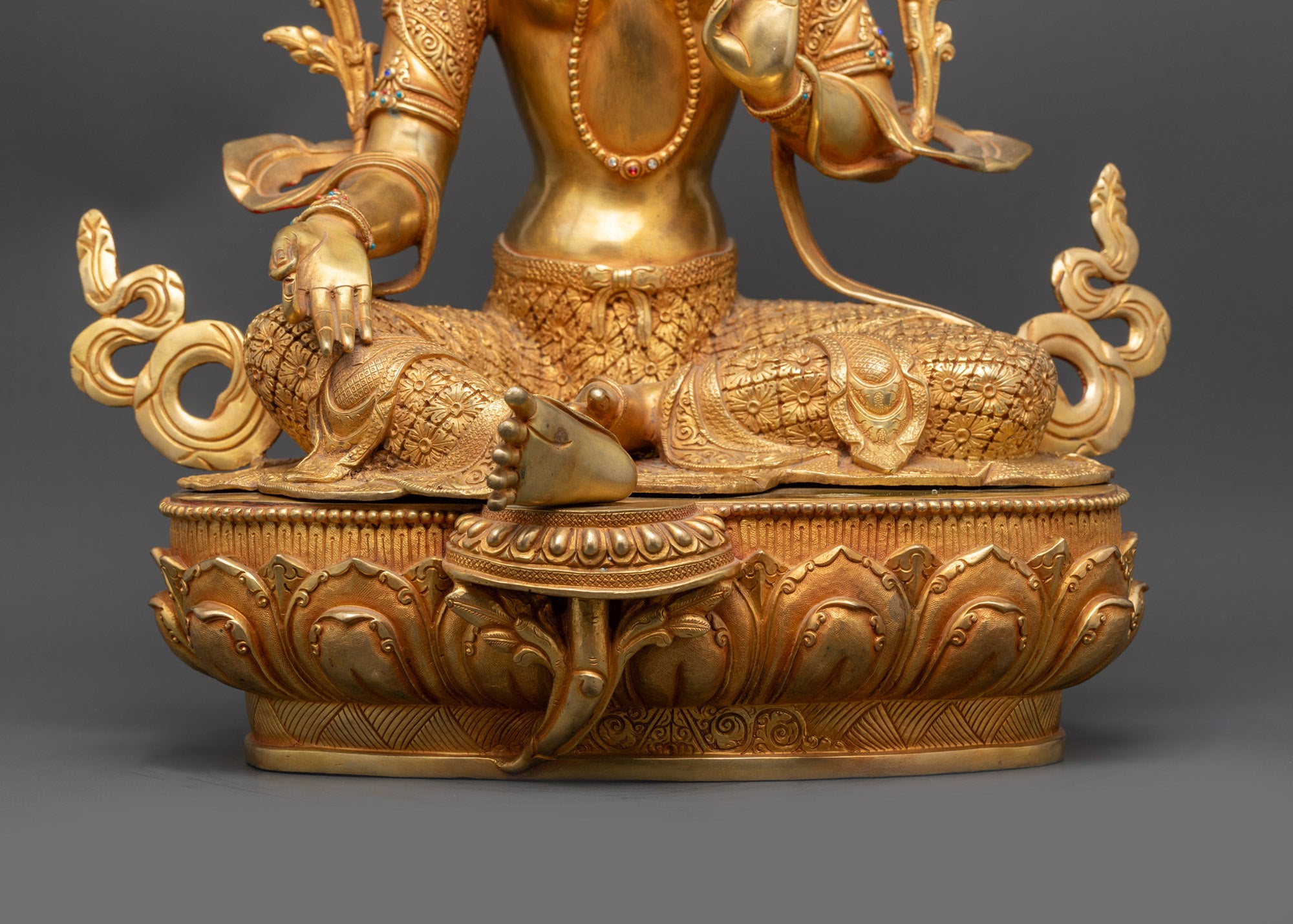 Premium Handcrafted Green Tara Statue | Buddhist Enlightenment Altars