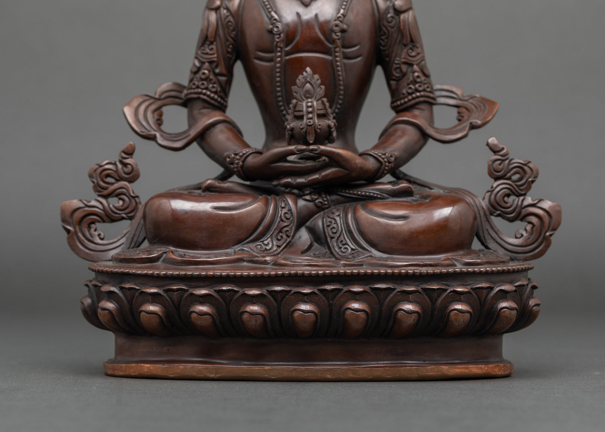Amitayus Statue | Handcrafted Oxidized Nepalese Buddhist Copper Idol
