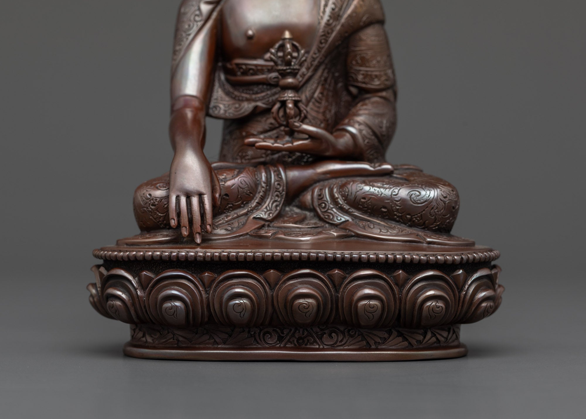 Oxidized Buddha Mitrugpa Statue | Buddhist Sculpture from Nepal