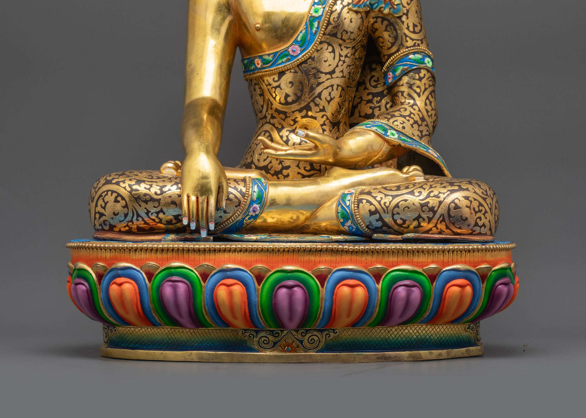 Premium Meditating Shakyamuni Buddha Statue | Tibetan Buddhist Artwork