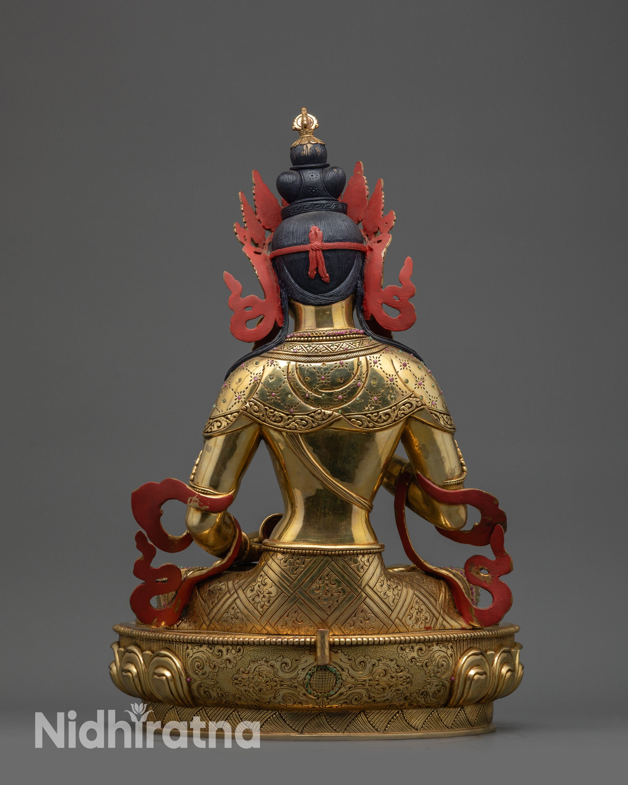 24K Gold-Gilded Vajrasattva Statue | Deity for Karma Purification Practice
