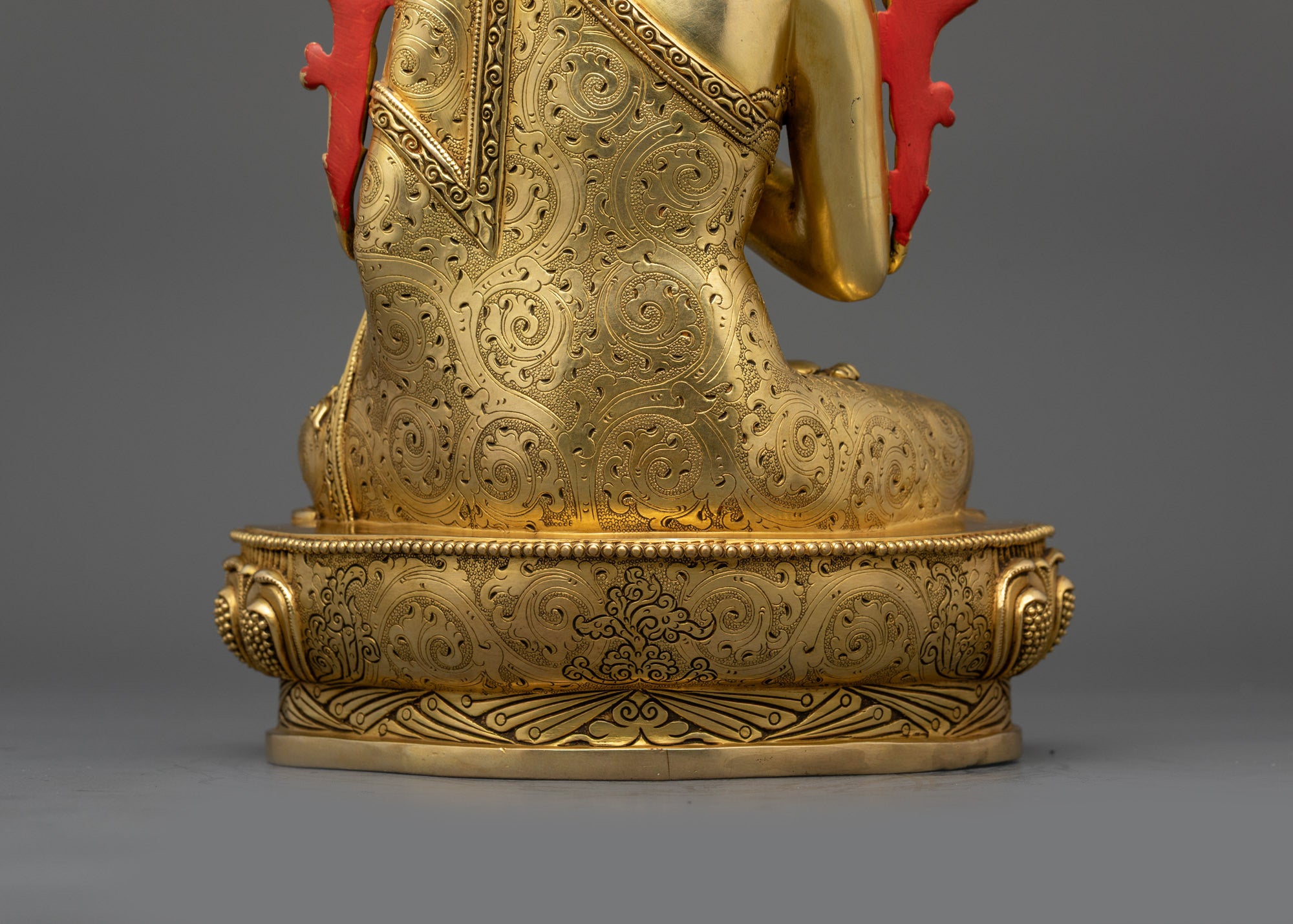 12" Exquisite Gold-Gilded Maitreya Buddha Sculpture | Future Enlightenment