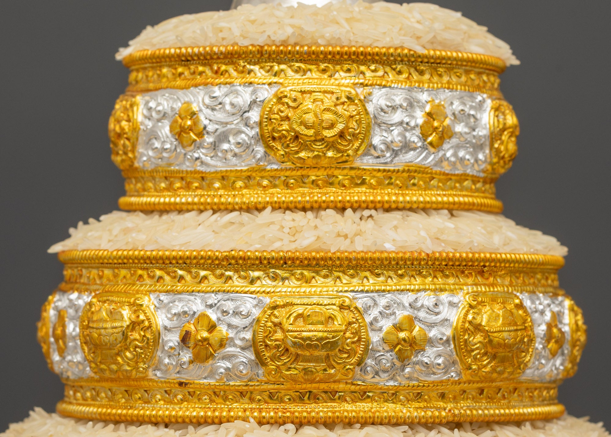 Sacred Auspicious Mandala | Gold and Silver-Plated Buddhist Art Nepal