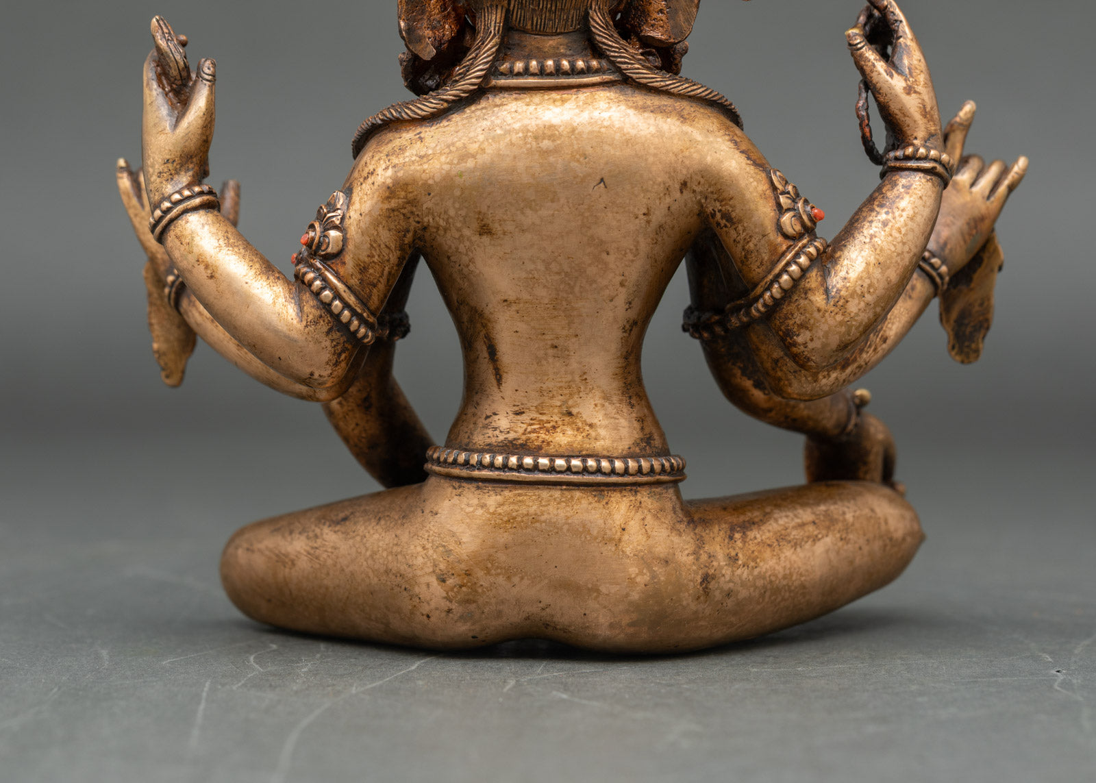 Six-Armed Vasudhara Statue | Oxidized Copper & Bronze Sculpture