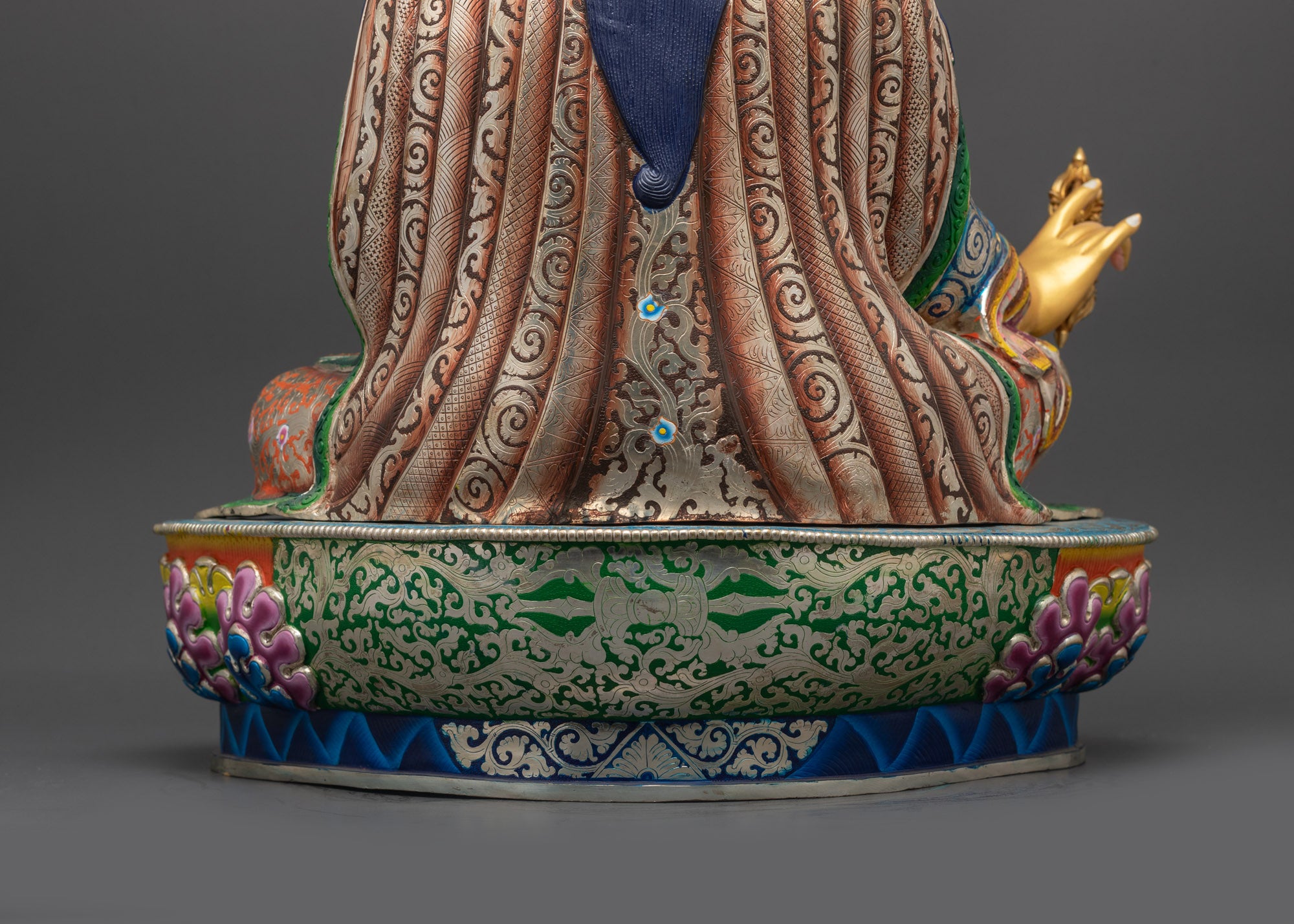 Colorful Guru Padmasambhava Statue | Hand-Painted Artwork from Nepal